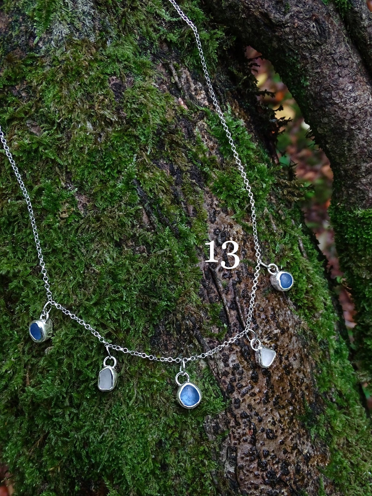 blue seaglass necklaces