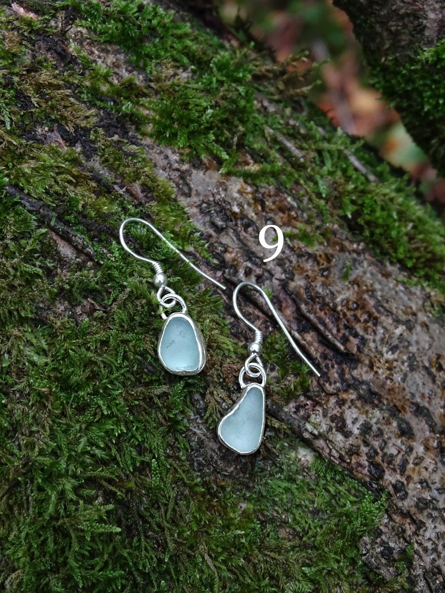 blue seaglass earrings