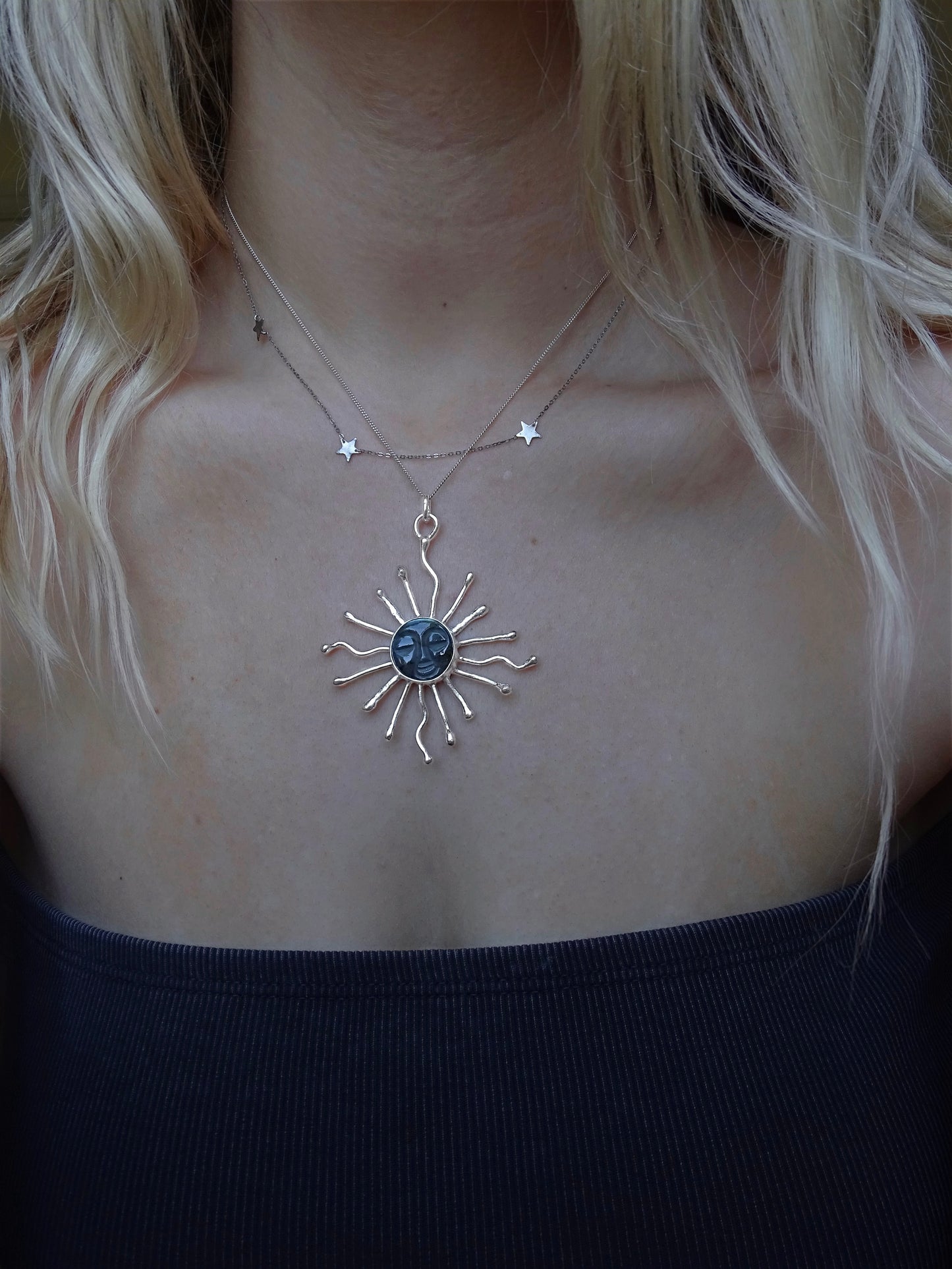 labradorite sun pendant