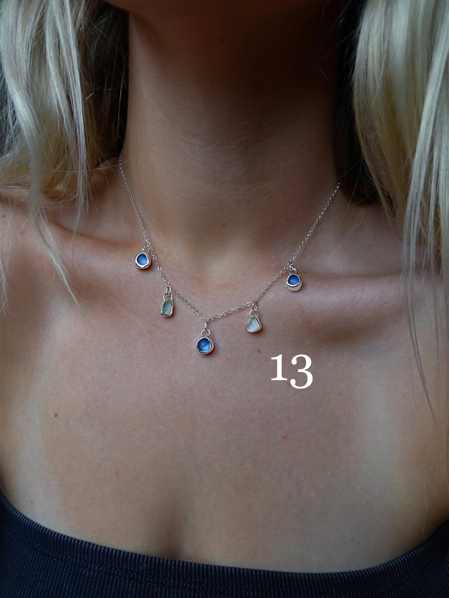 blue seaglass necklaces
