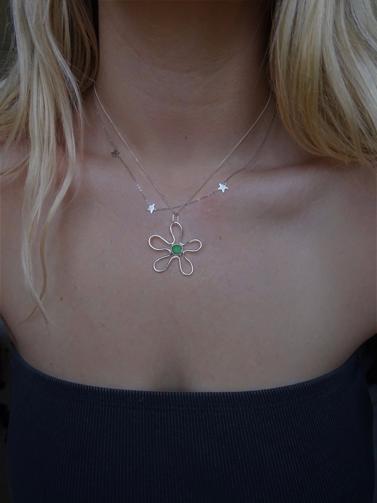 fleur pendants • seaglass