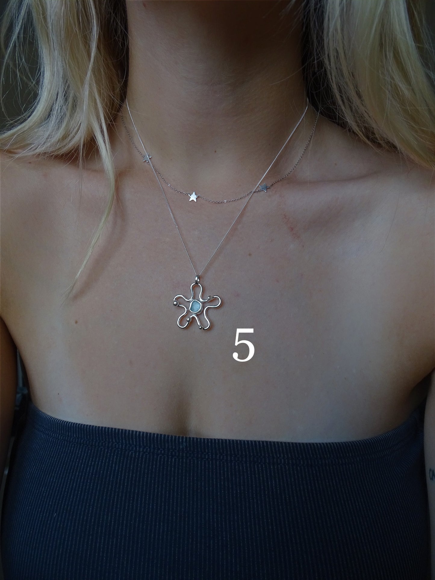 blue seaglass necklaces