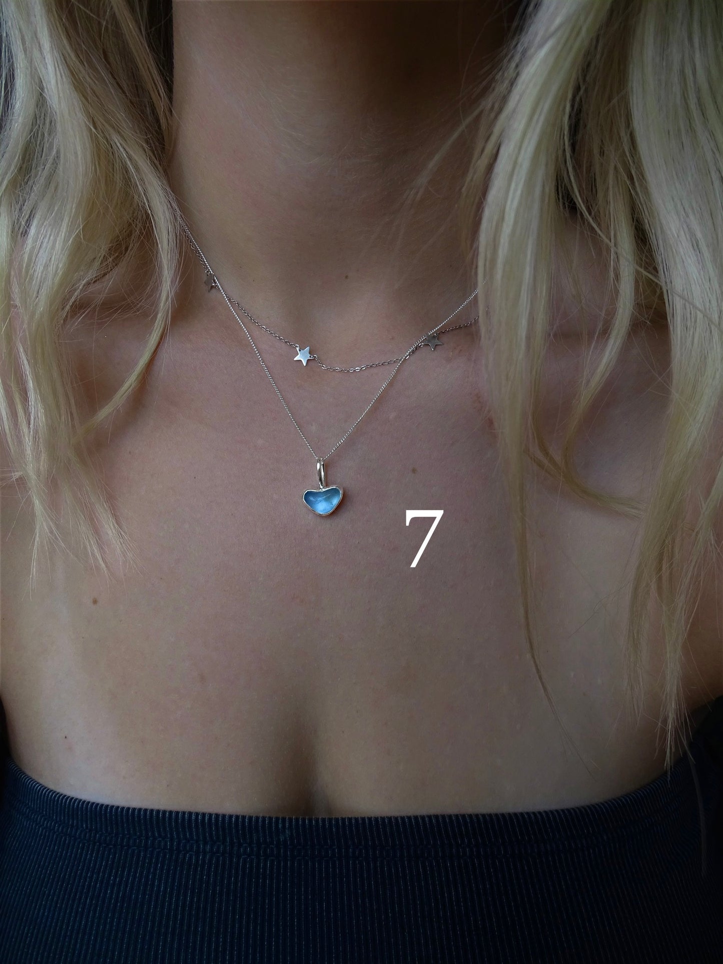 blue seaglass necklaces