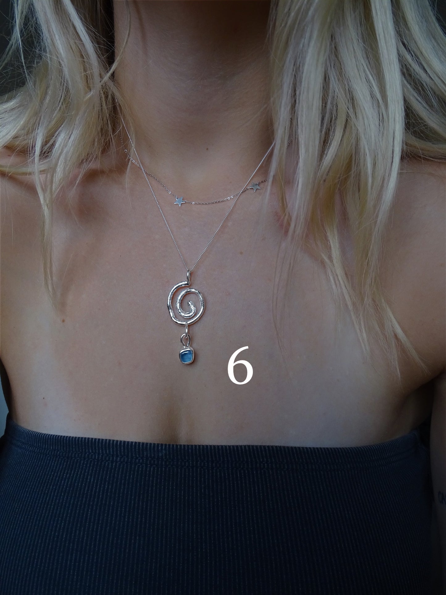 blue seaglass necklaces