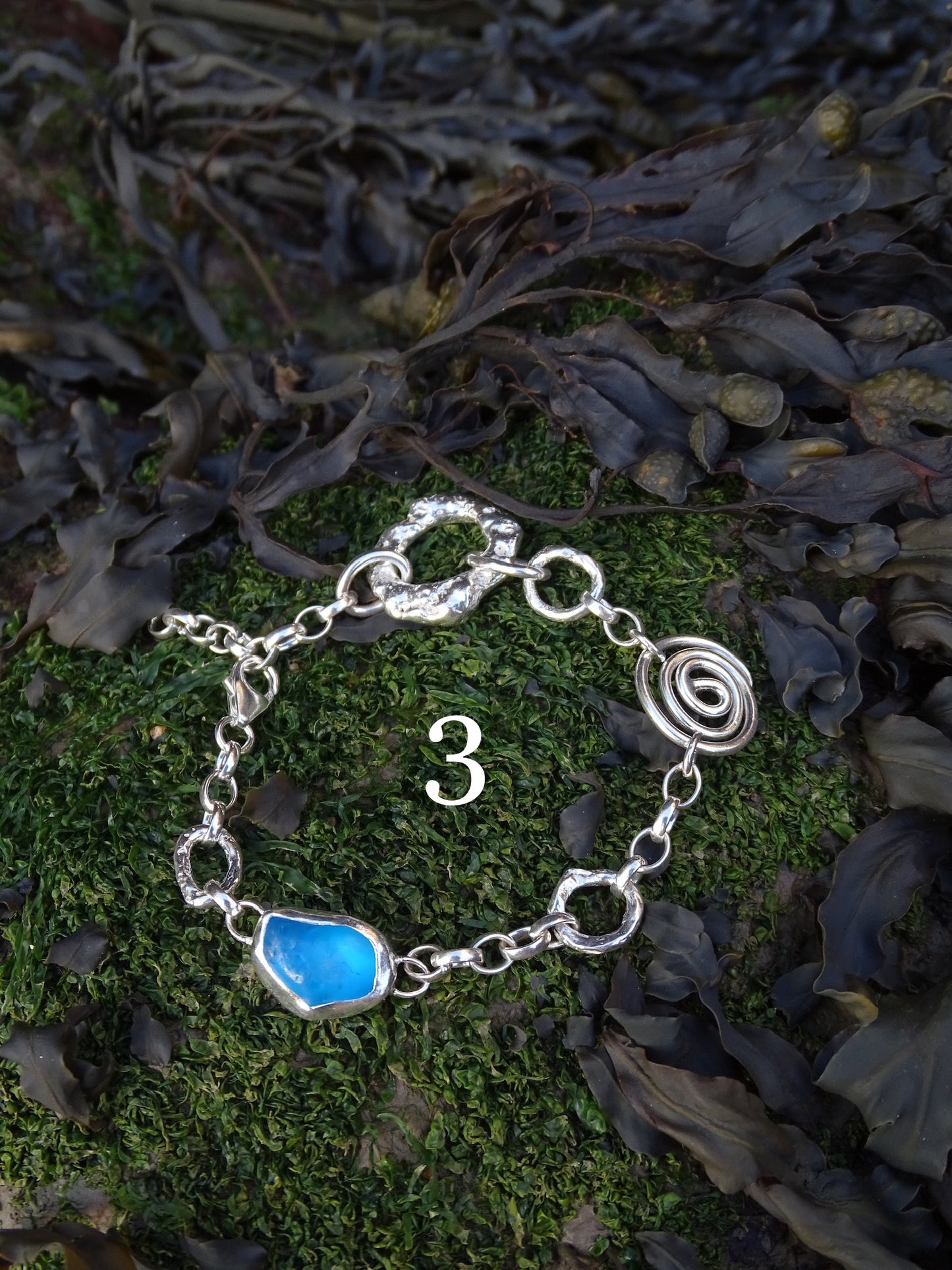 blue seaglass bracelets