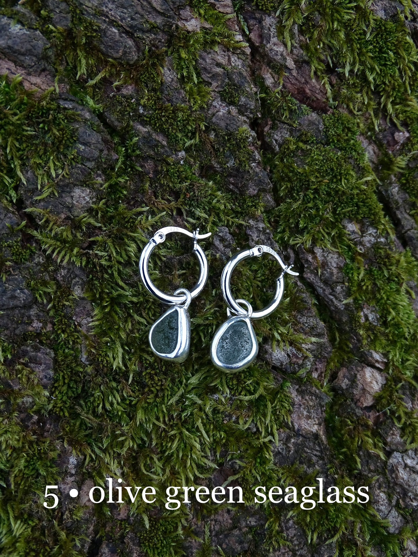 seaglass hoop earrings