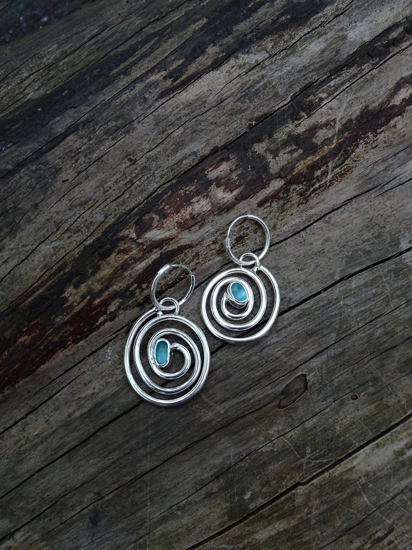 nebula earrings • seaglass
