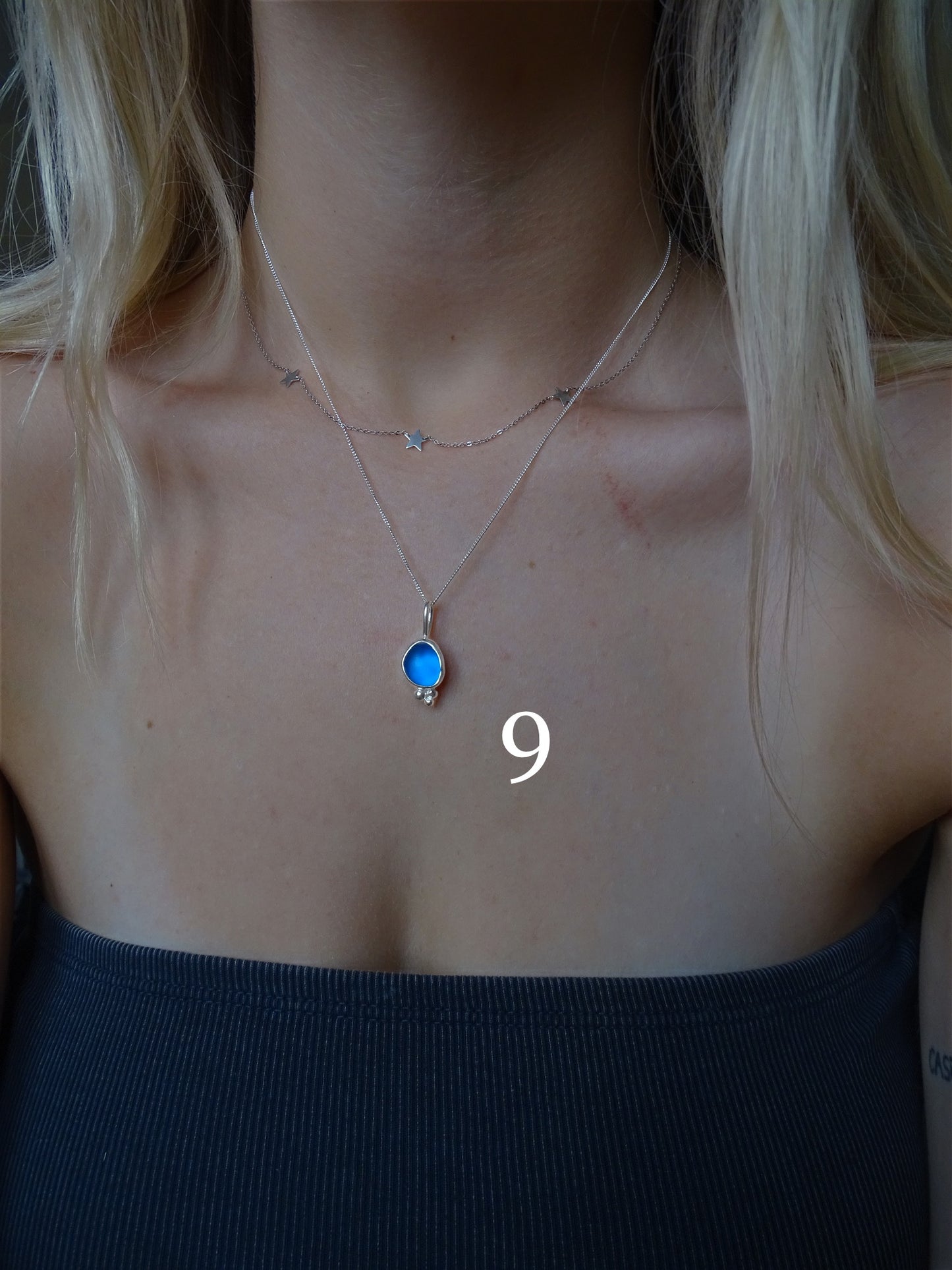 blue seaglass necklaces