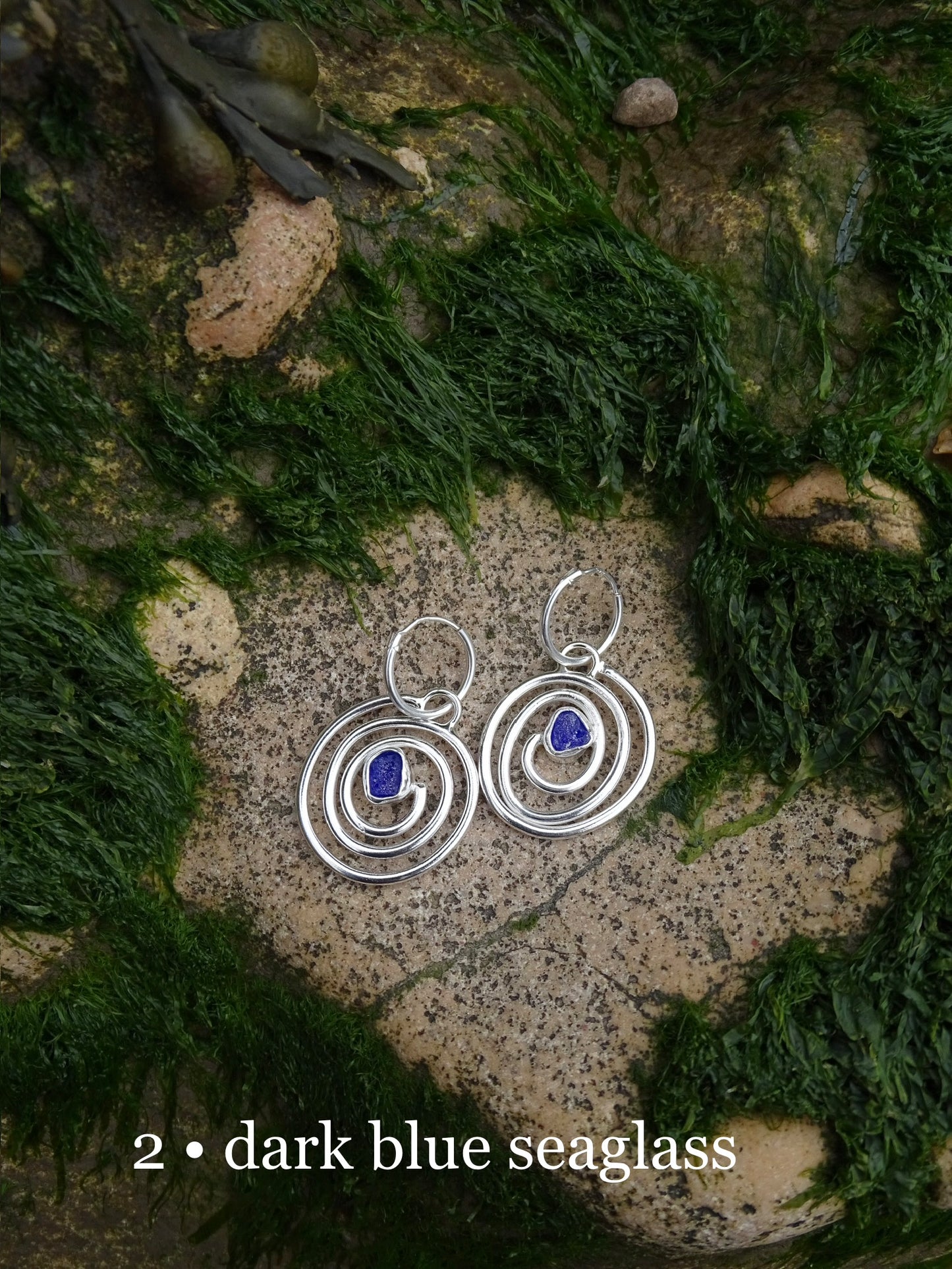 nebula earrings • seaglass