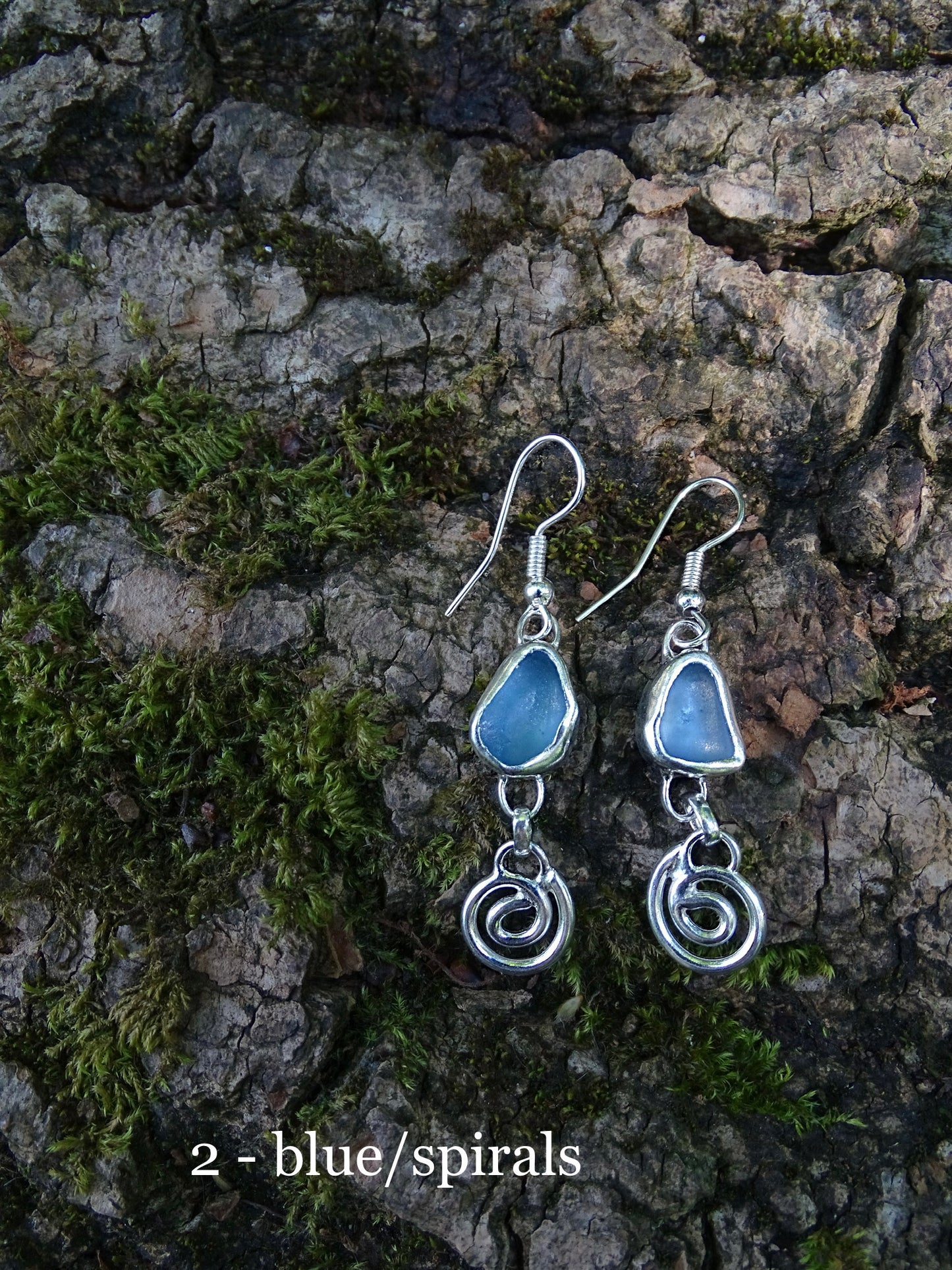 charm earrings • seaglass