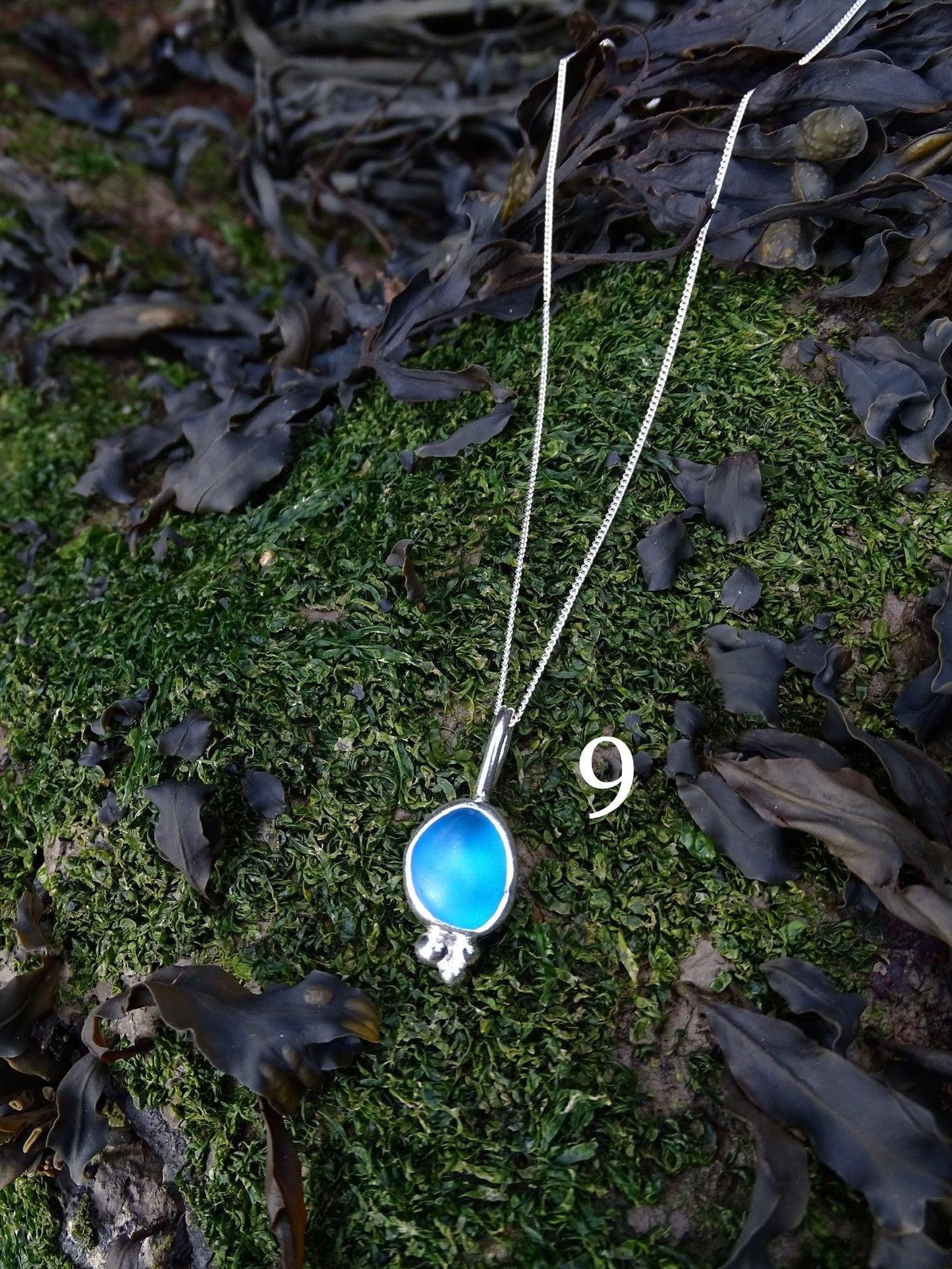 blue seaglass necklaces