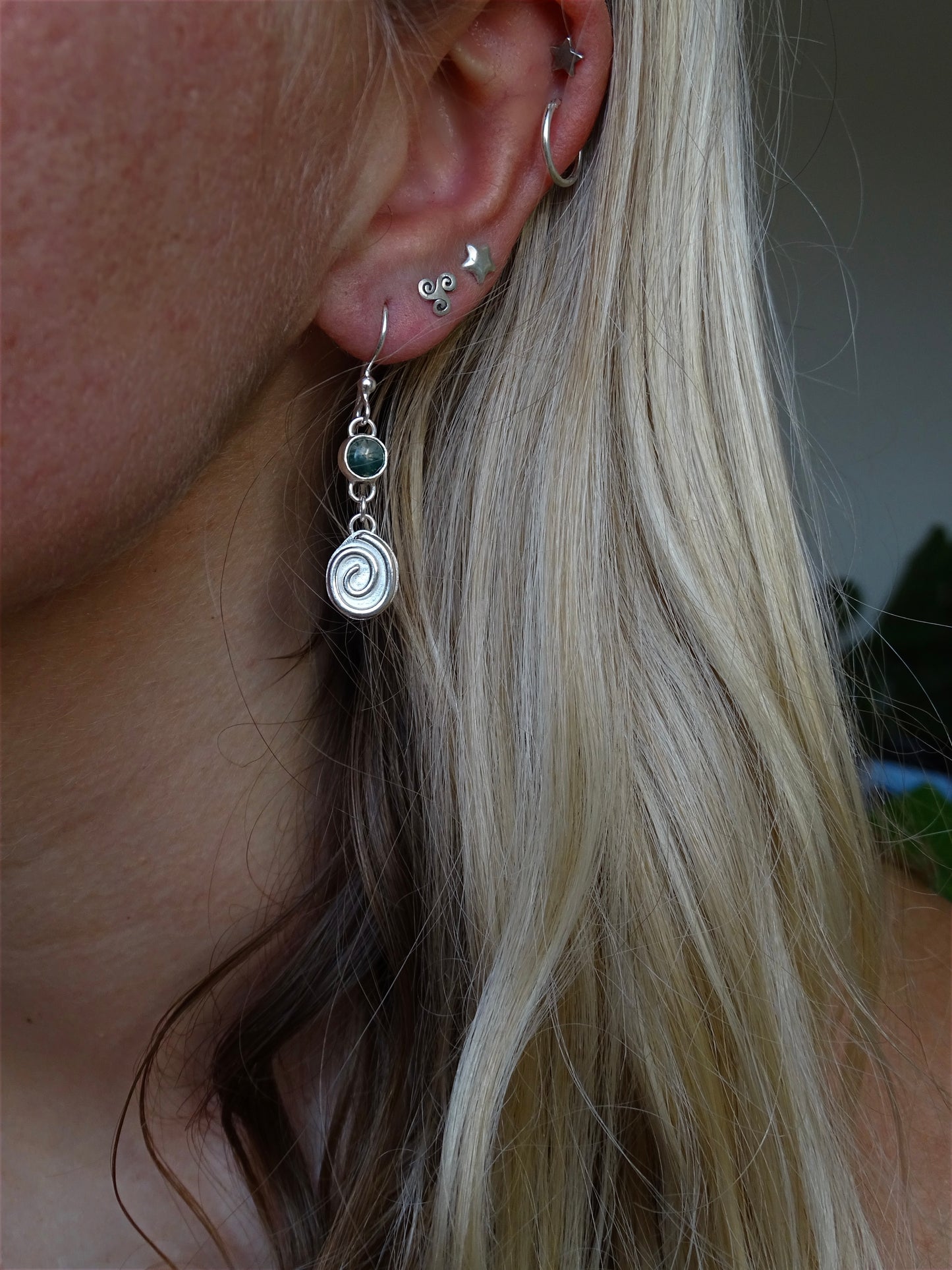 spiral drop earrings