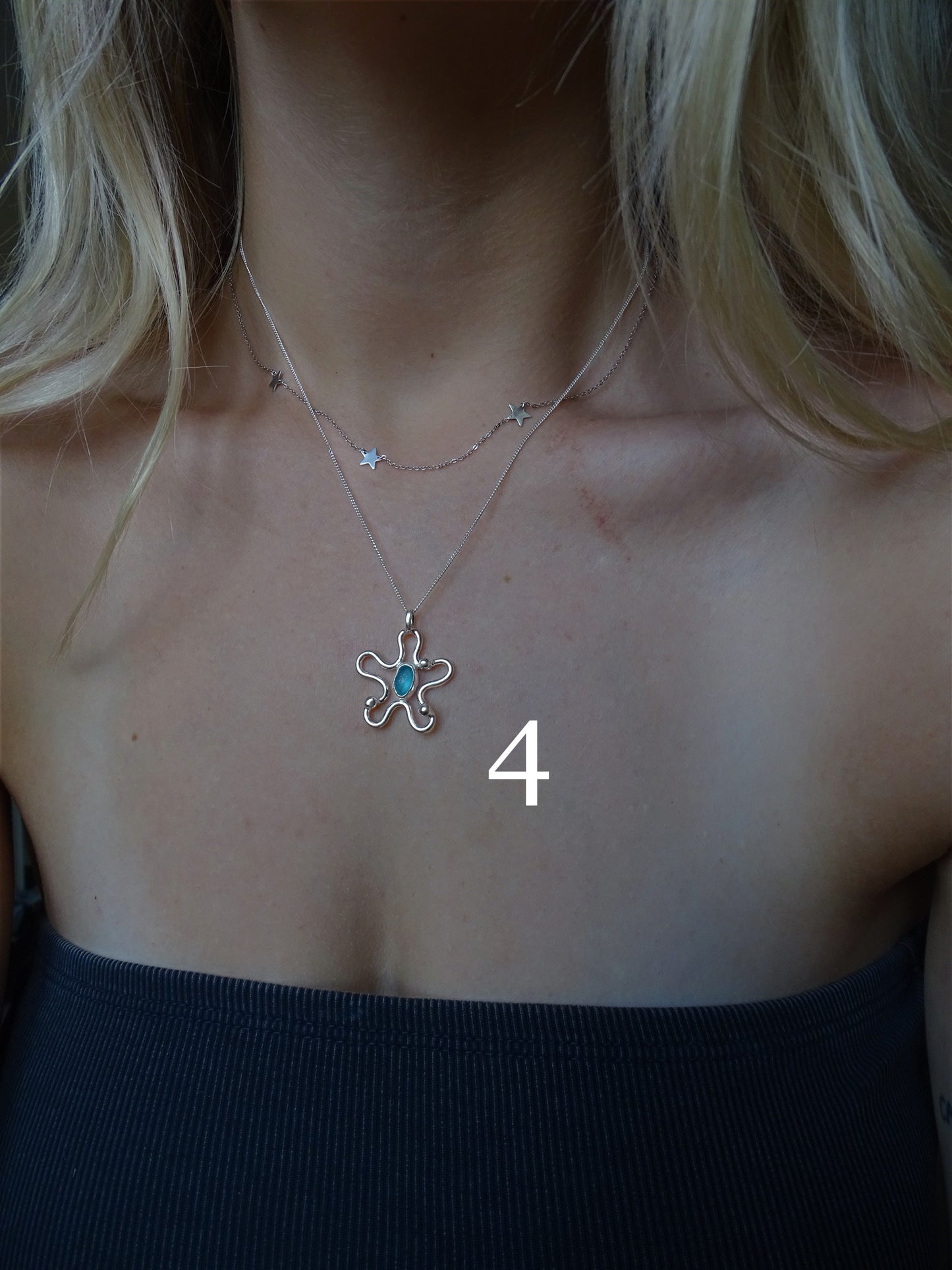 blue seaglass necklaces