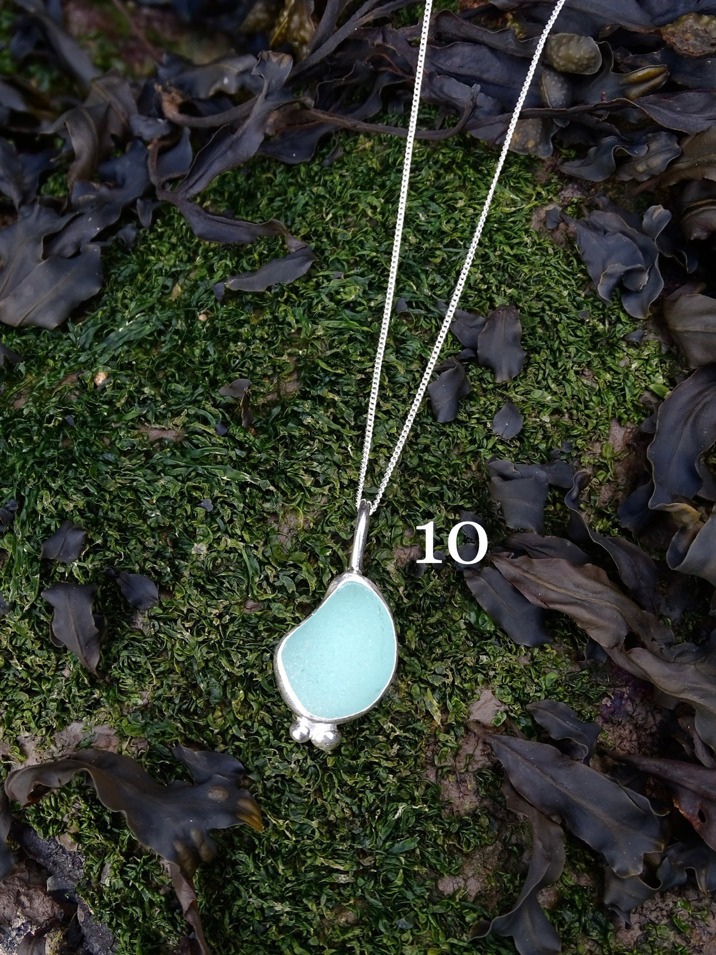 blue seaglass necklaces