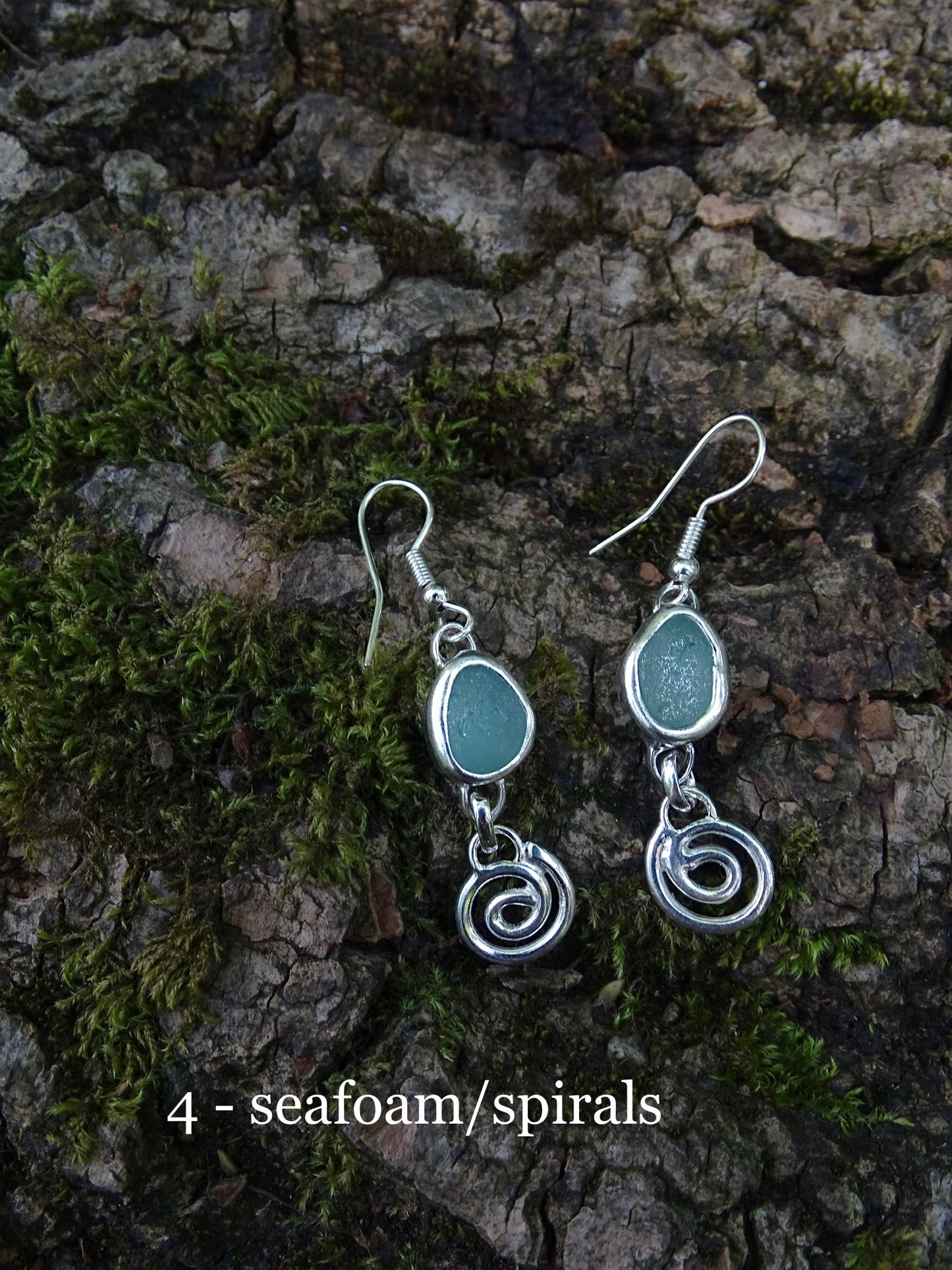 charm earrings • seaglass