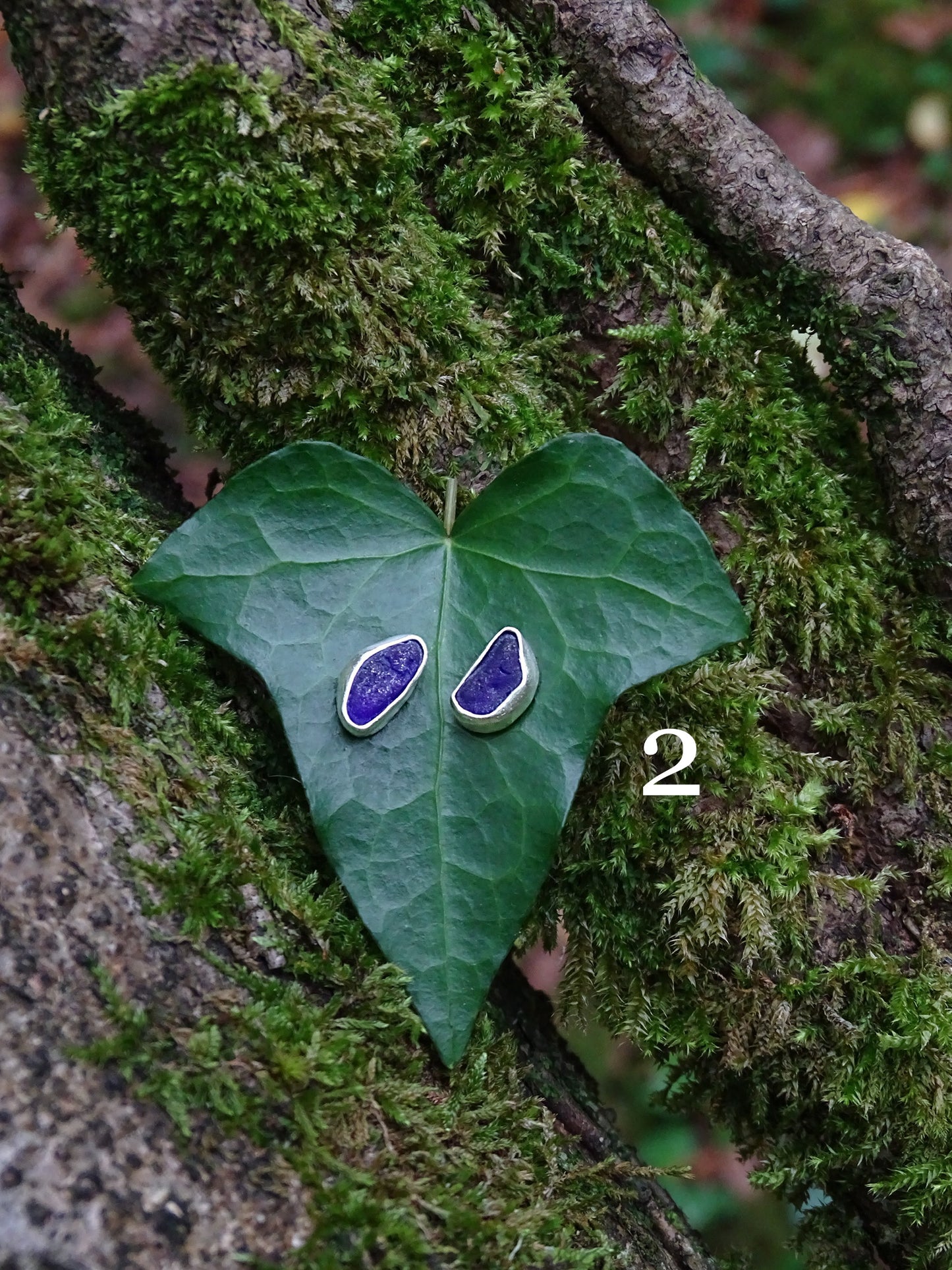 blue seaglass earrings