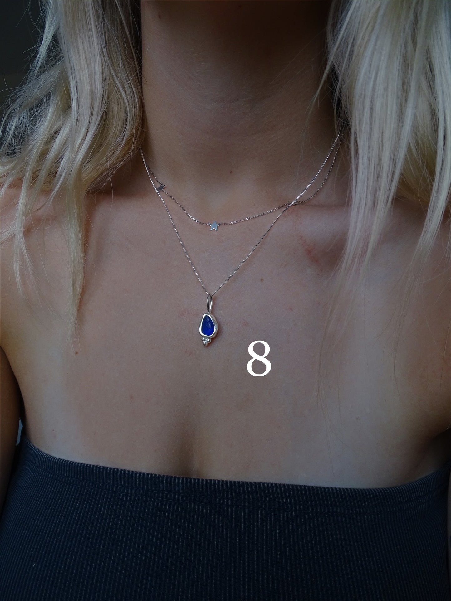 blue seaglass necklaces