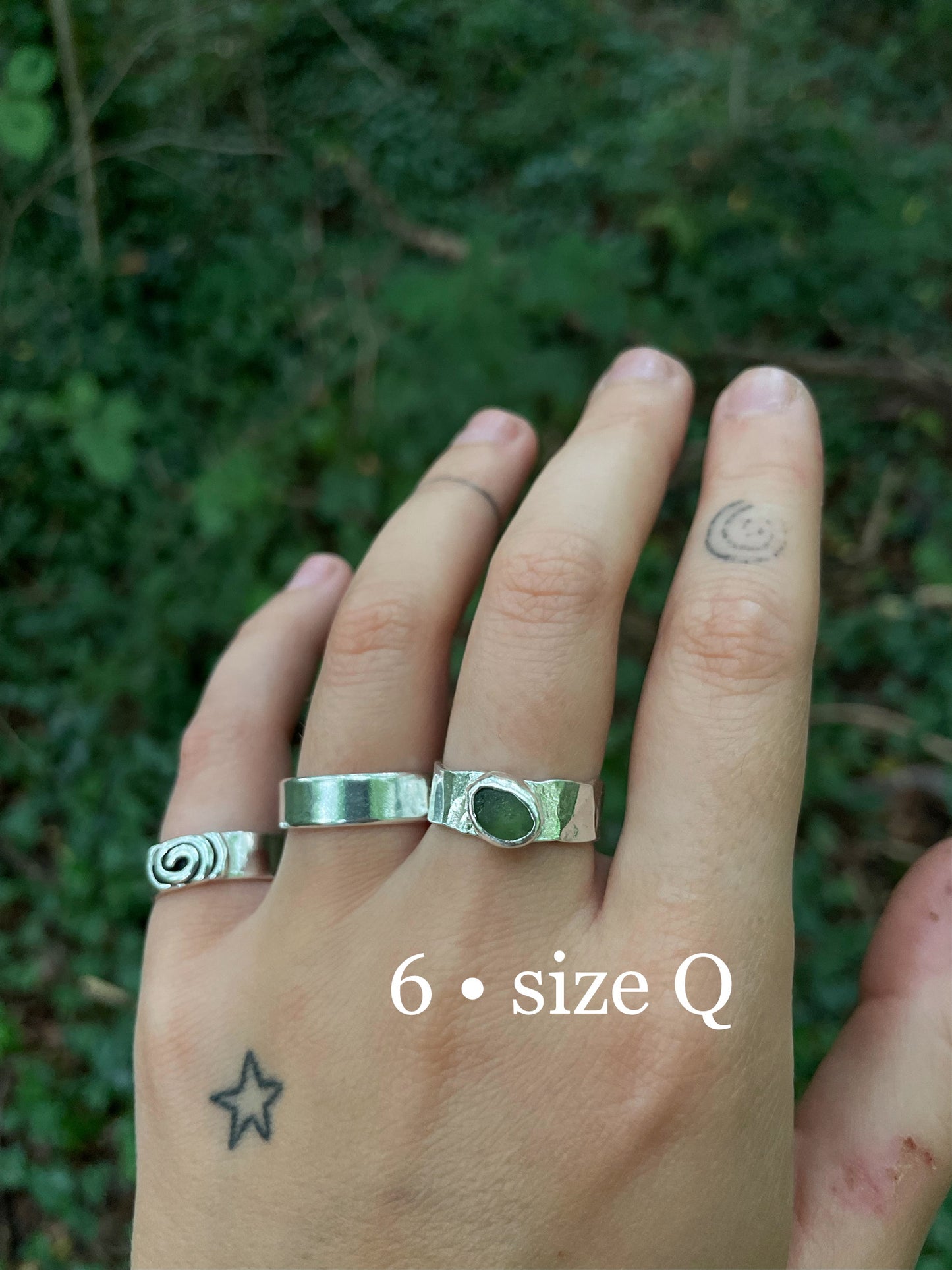 green seaglass rings