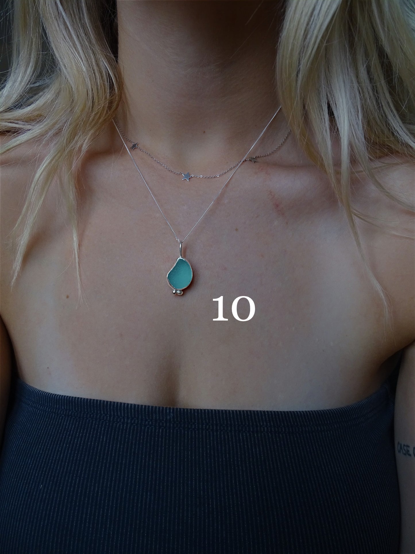 blue seaglass necklaces