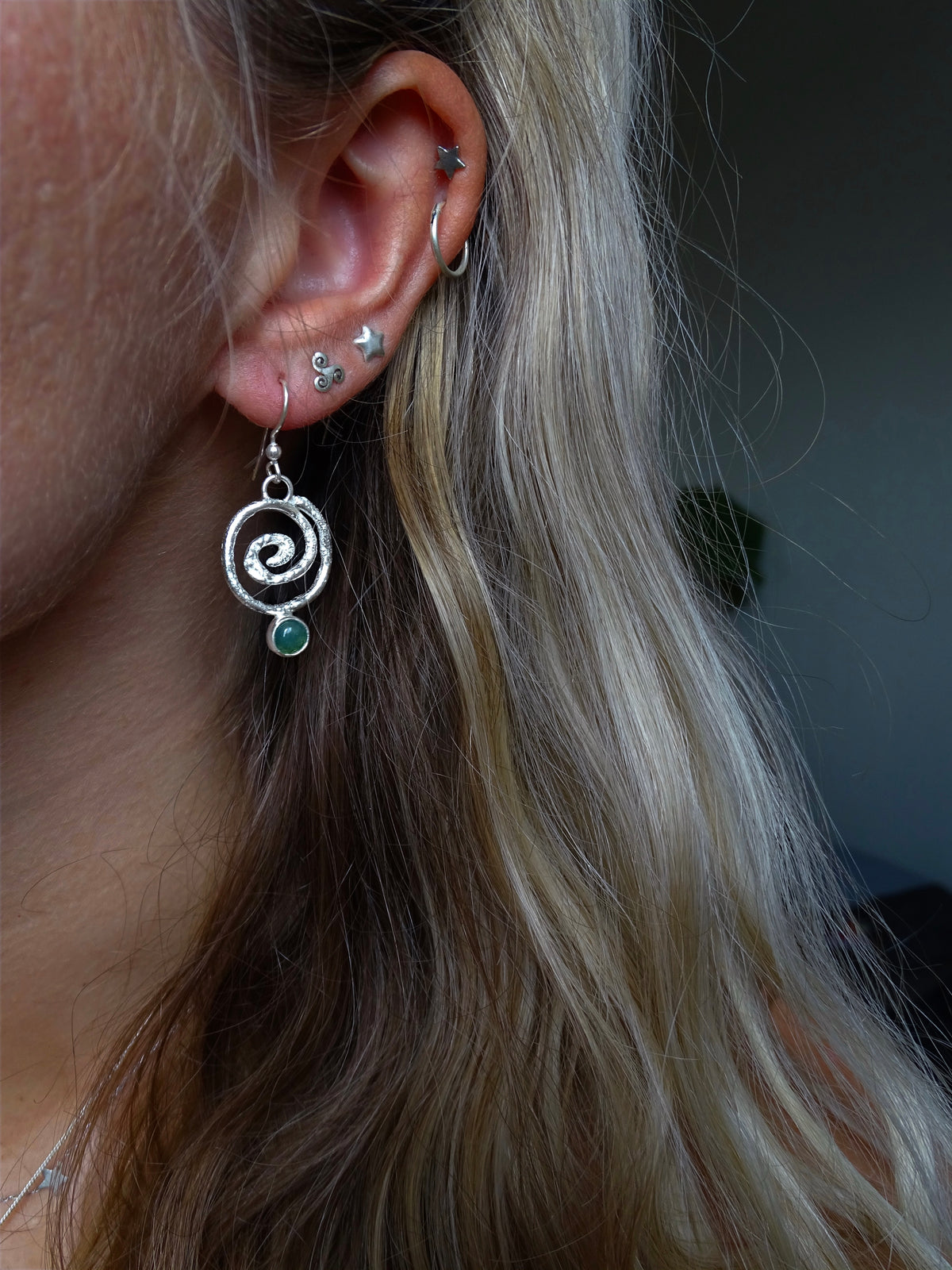 organic spiral earrings