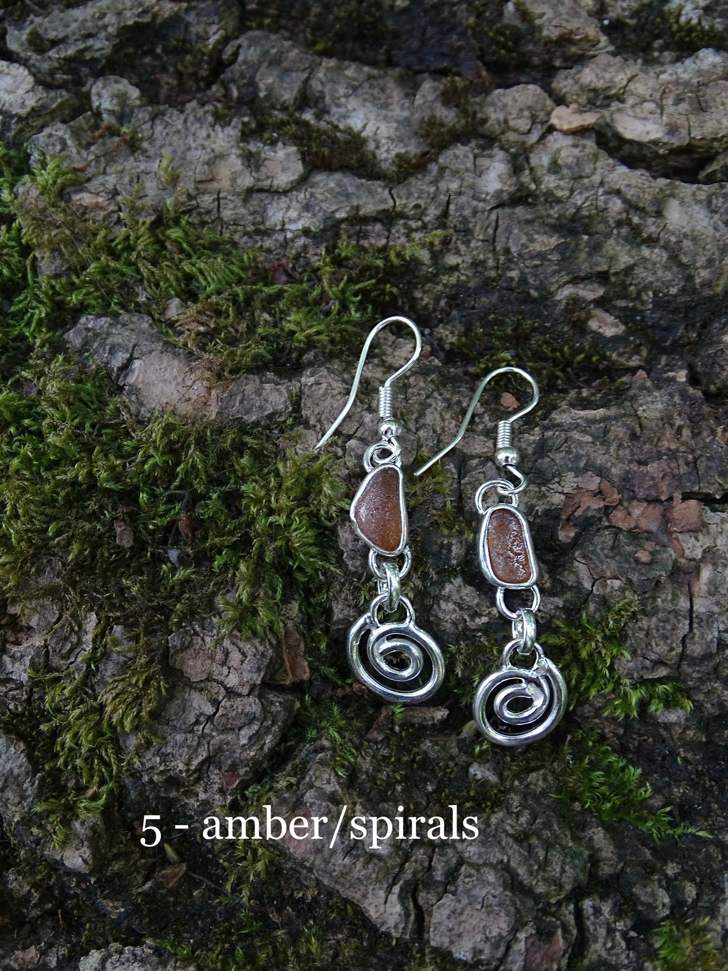 charm earrings • seaglass