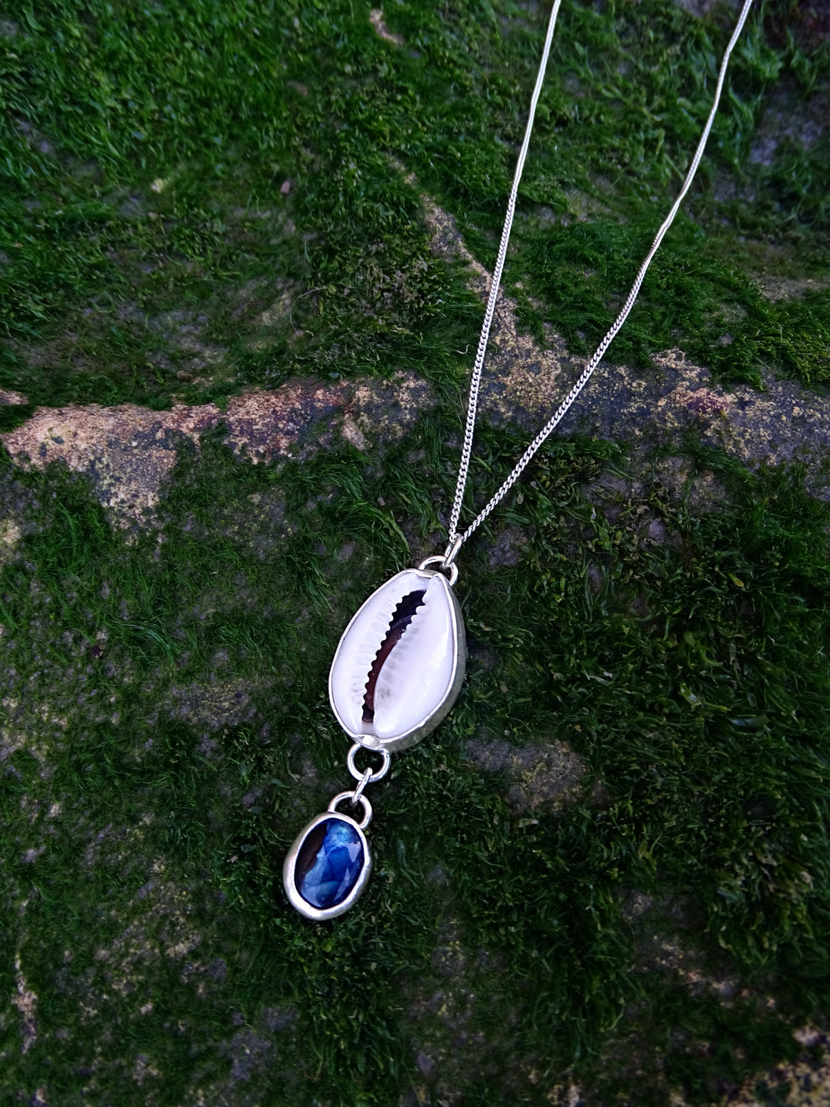 cowri shell drop pendant