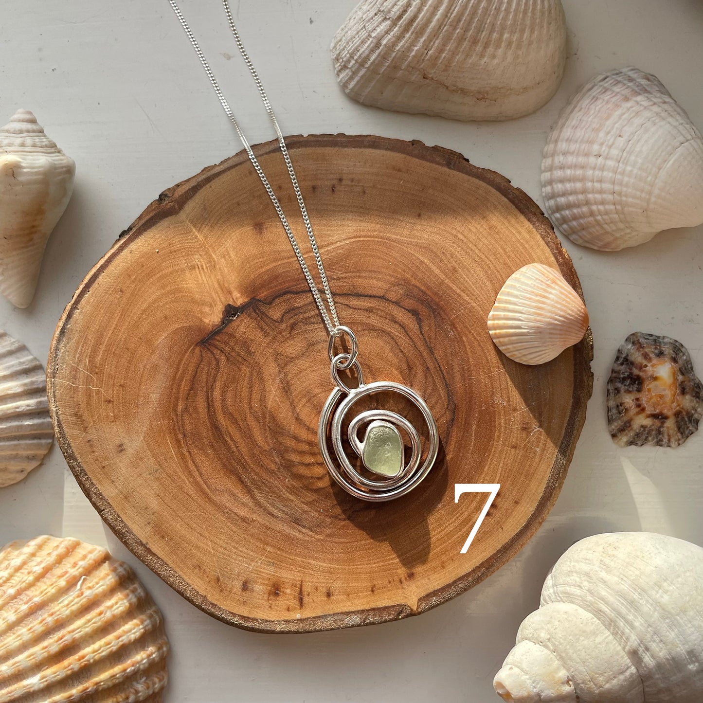 Seaglass Spiral Pendant