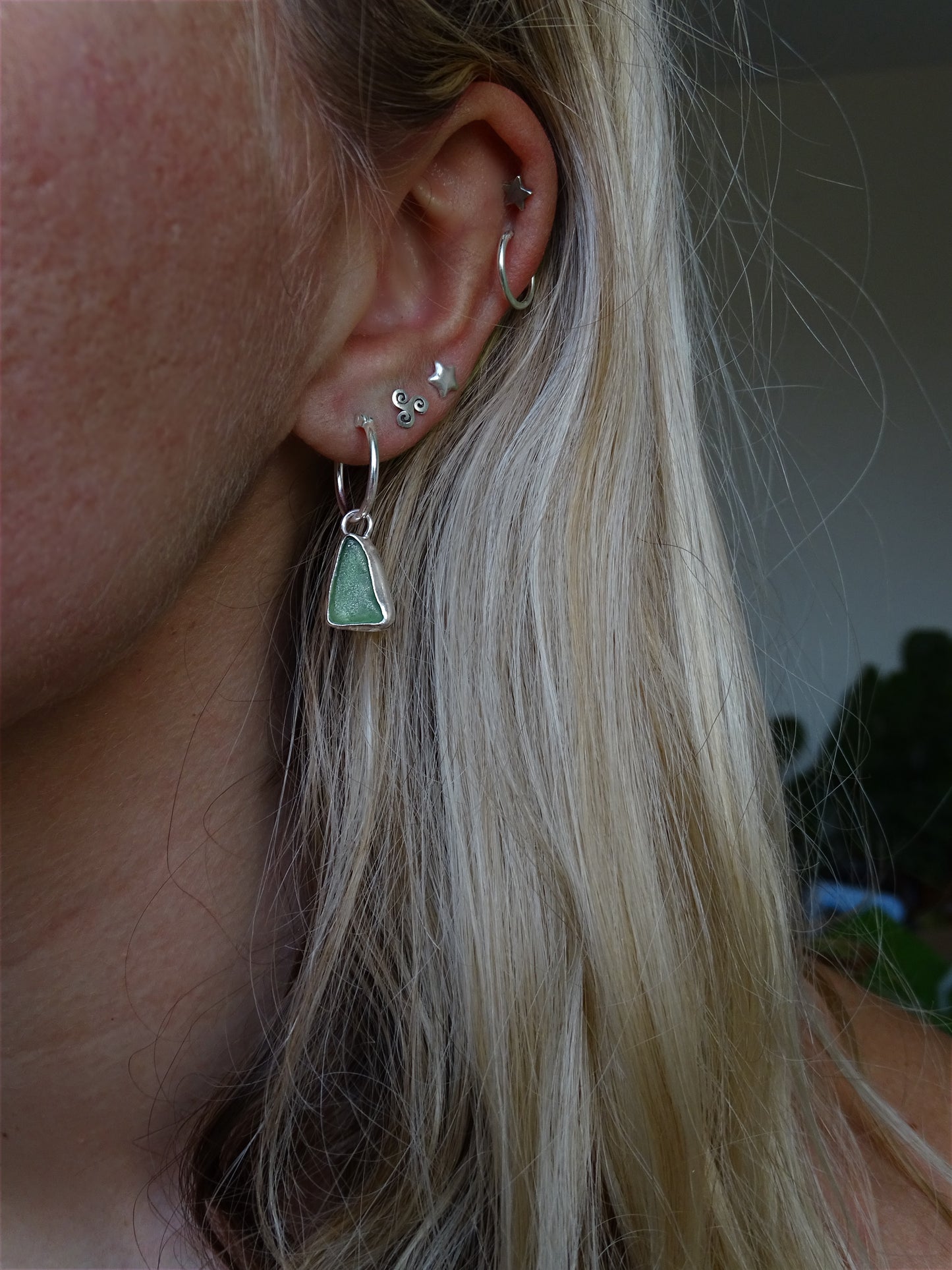 simple seaglass hoops