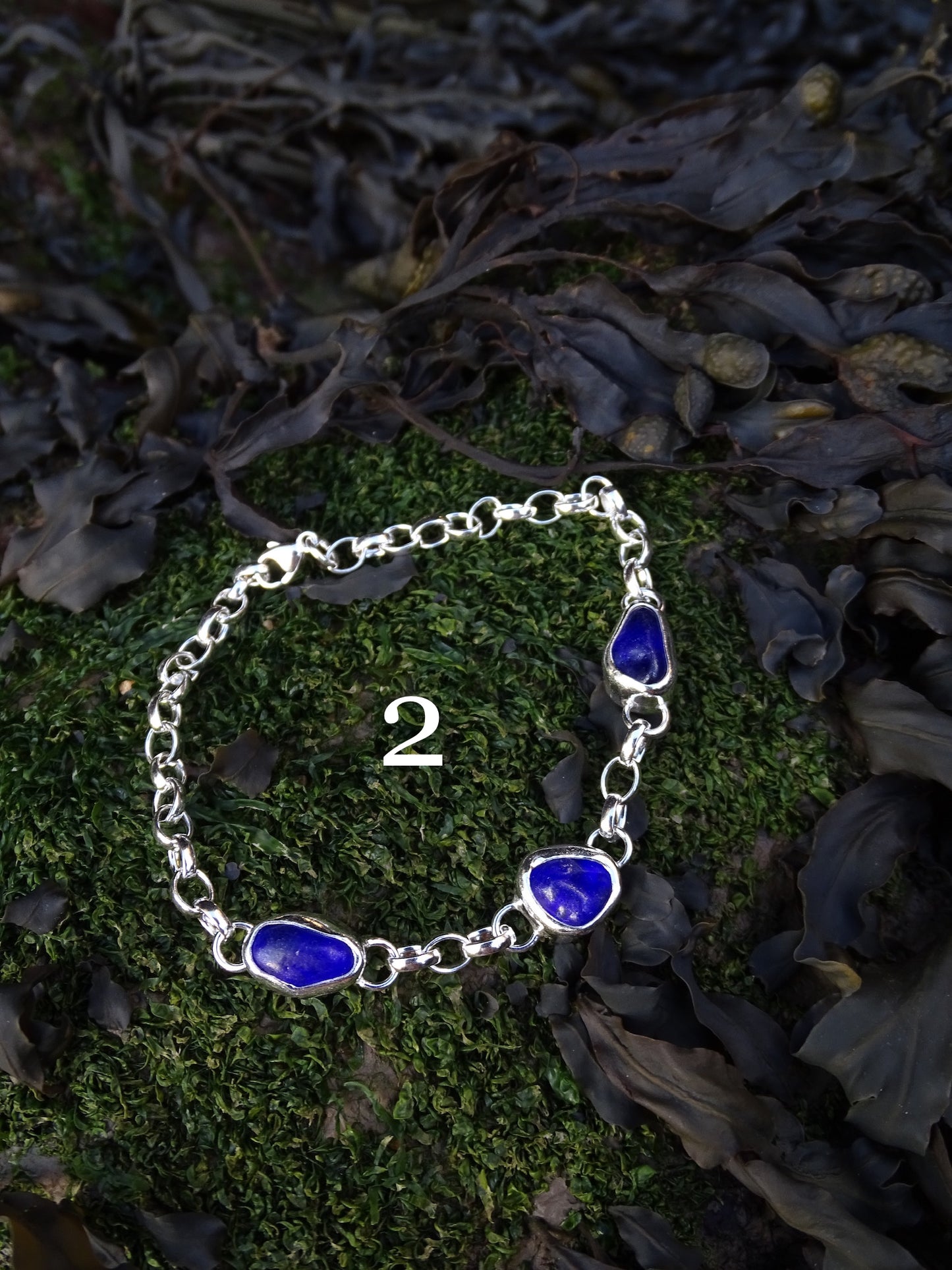 blue seaglass bracelets