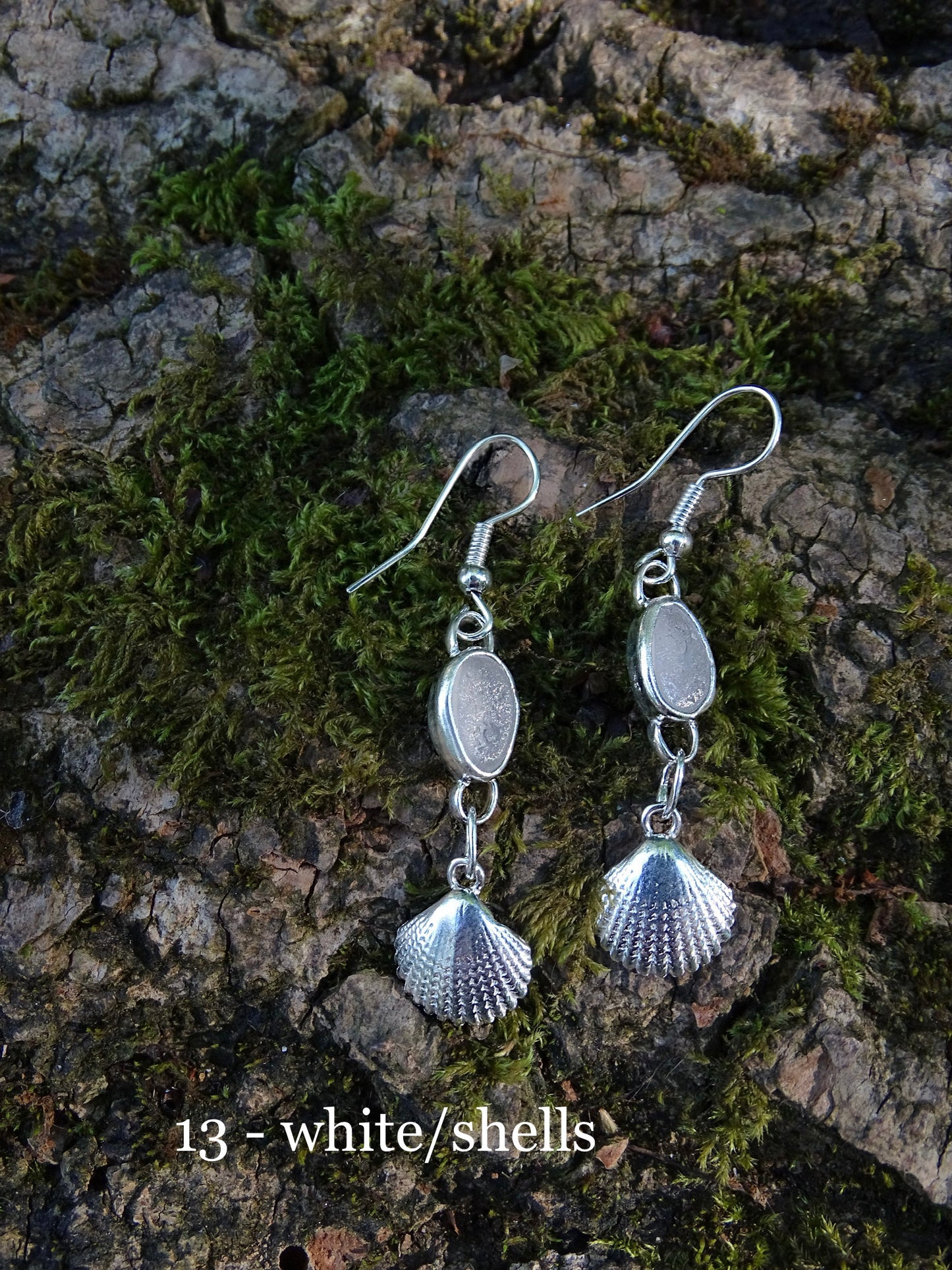 charm earrings • seaglass