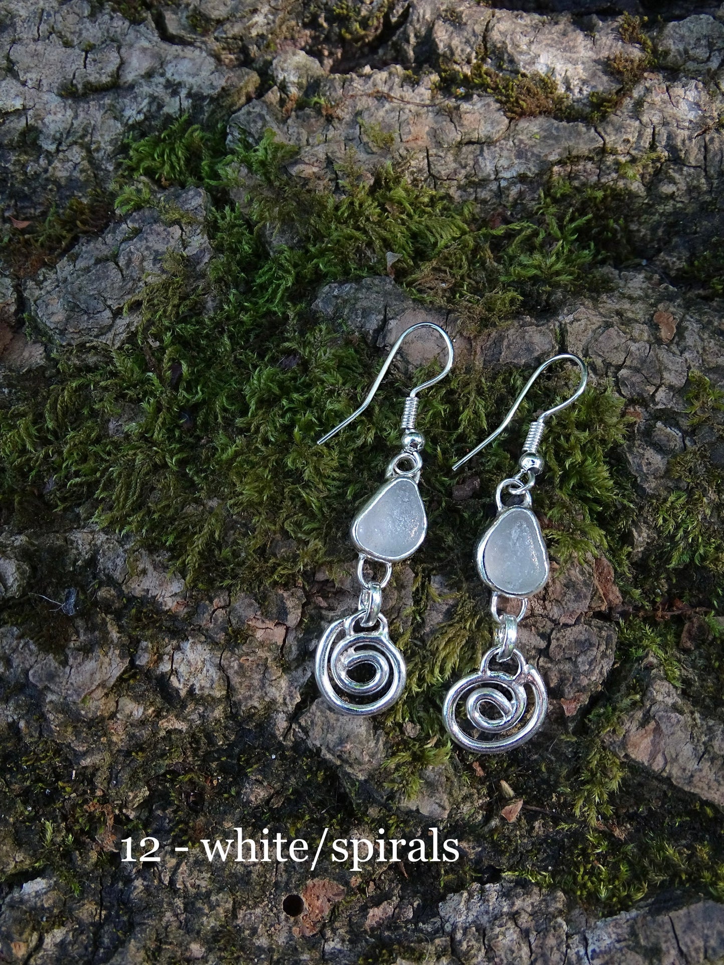 charm earrings • seaglass