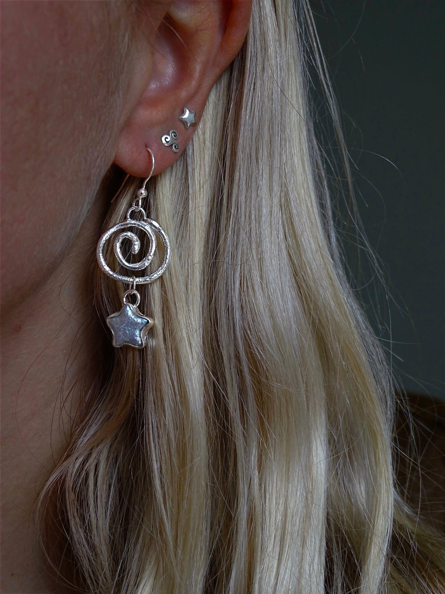 organic spiral earrings