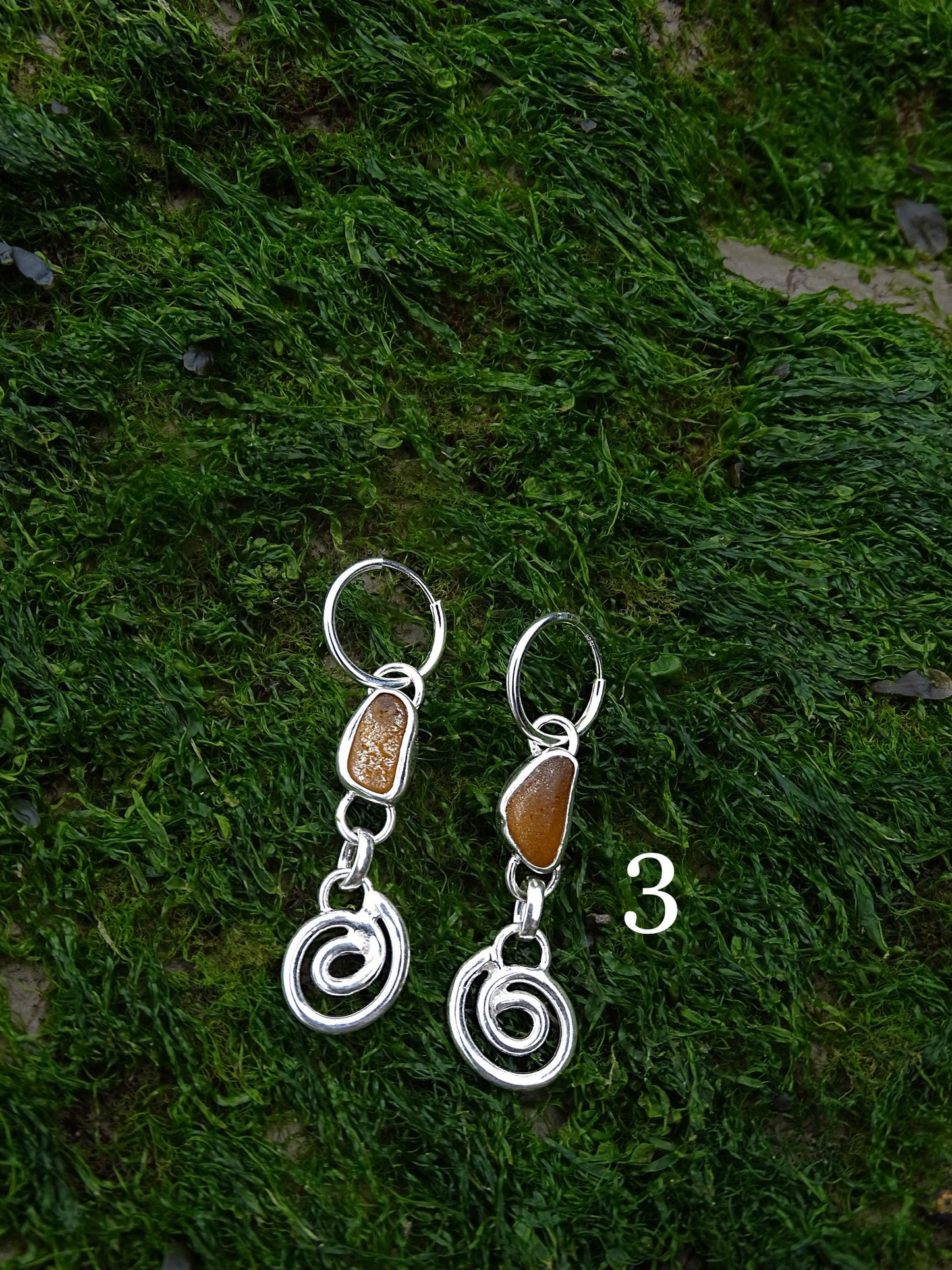 charm hoops • seaglass