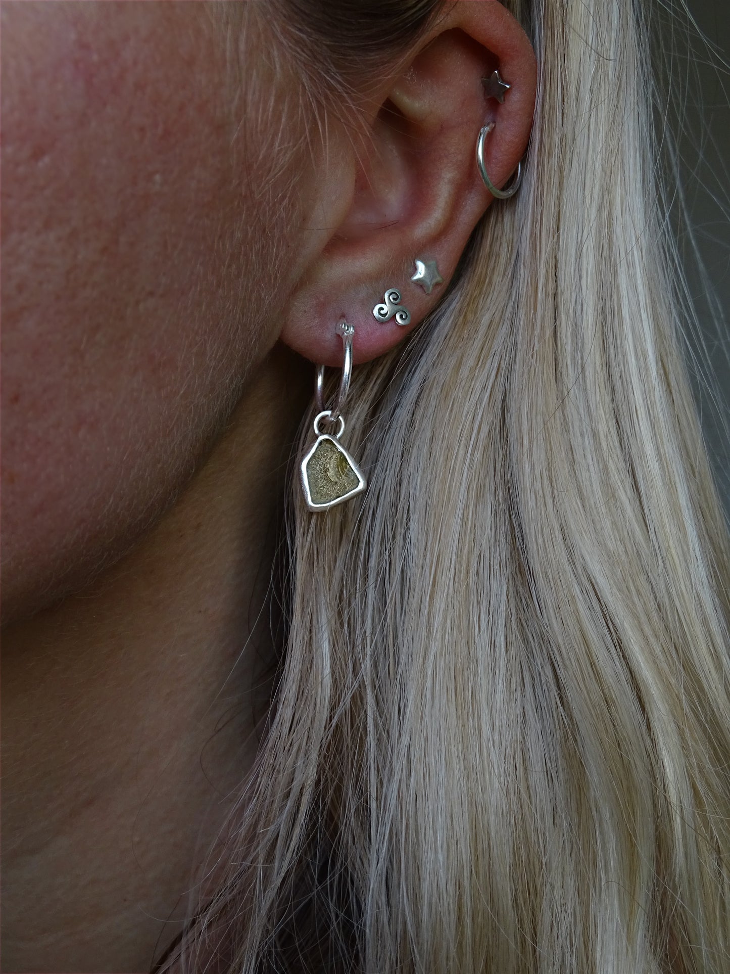 simple seaglass hoops