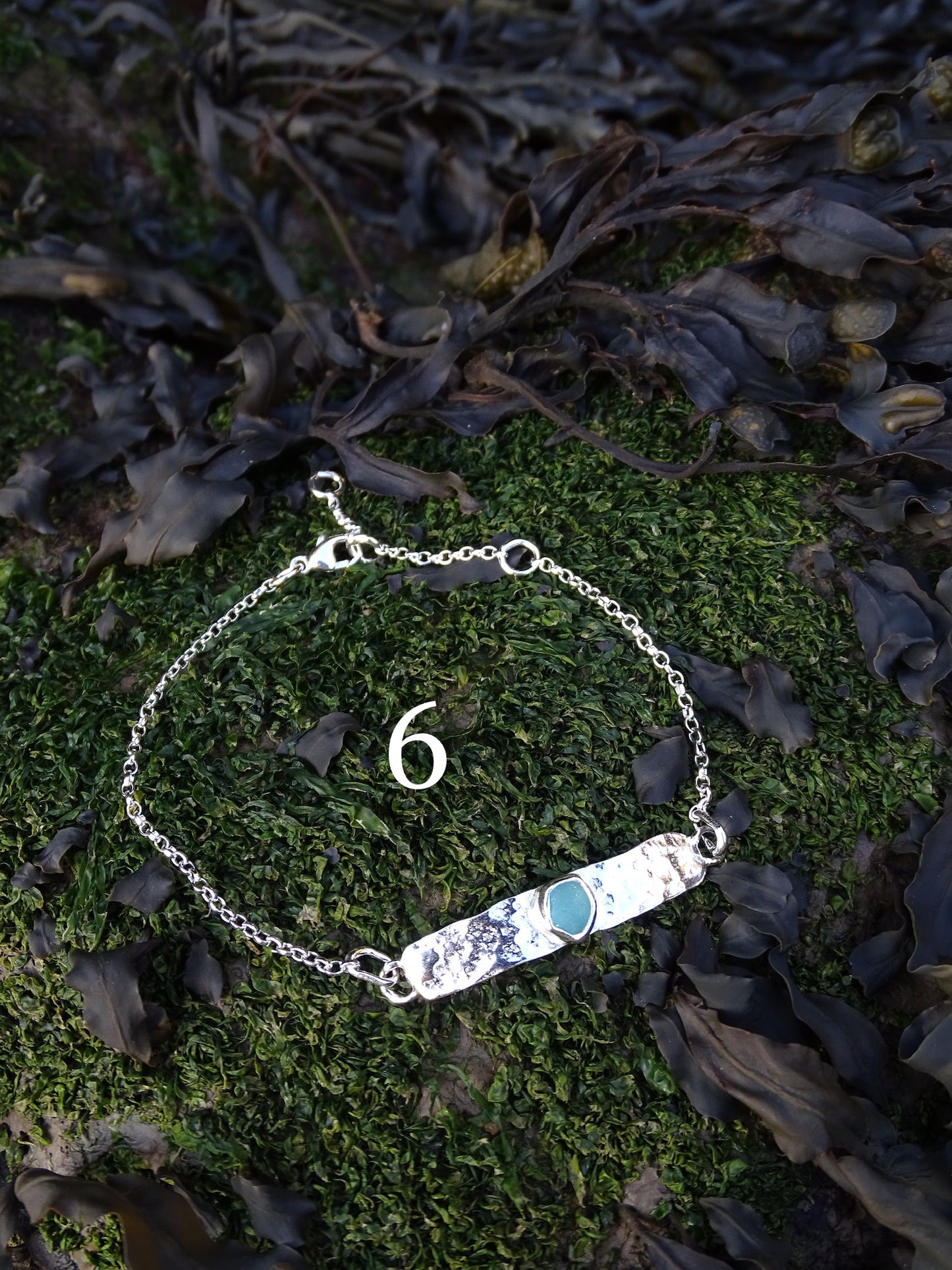 blue seaglass bracelets