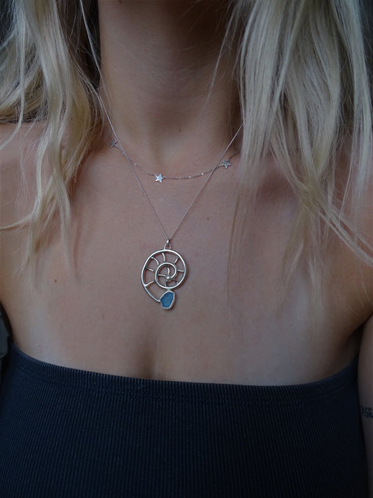blue seaglass necklaces