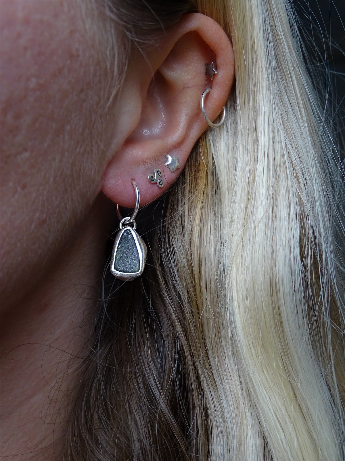 simple seaglass hoops