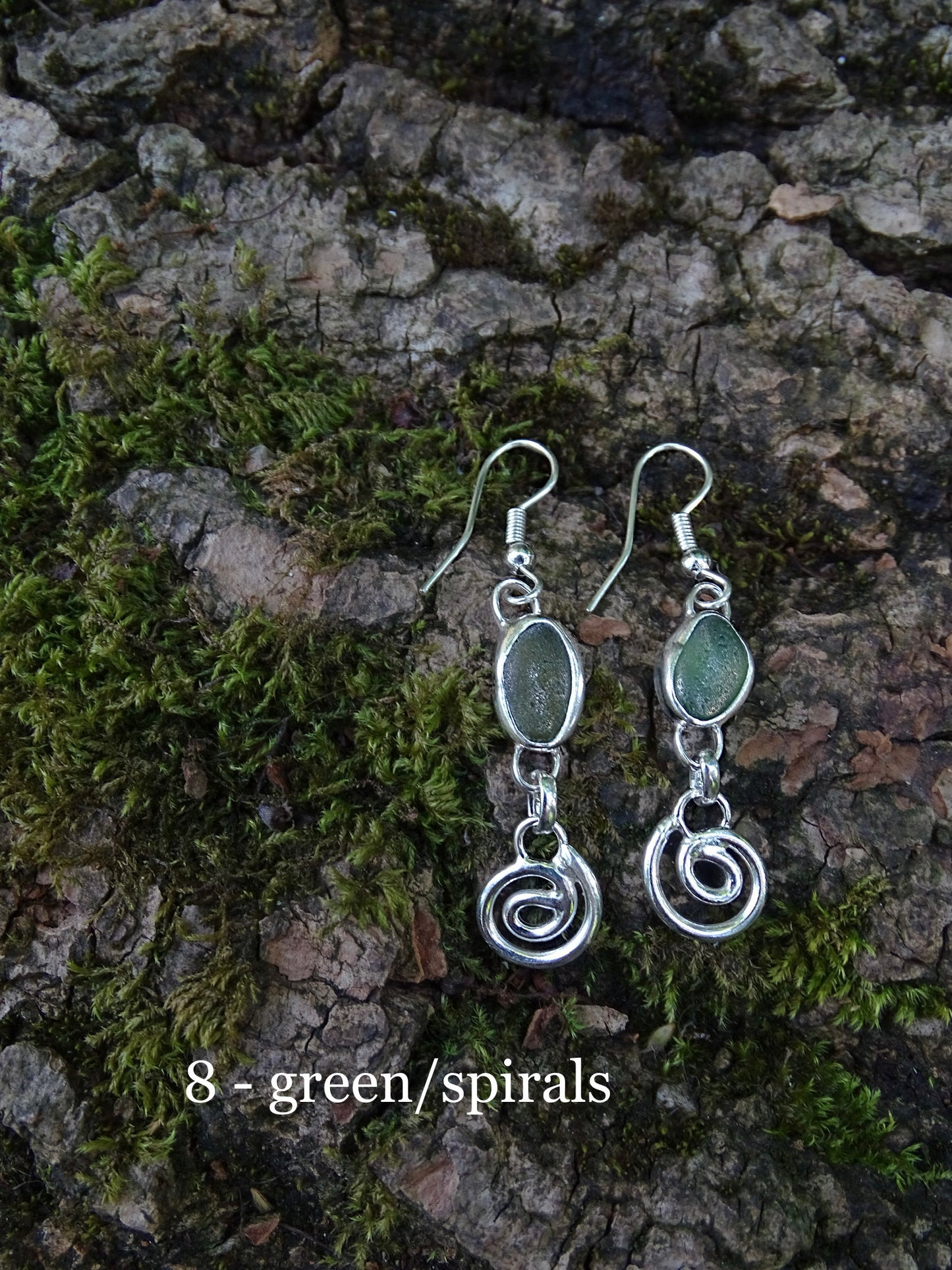 charm earrings • seaglass