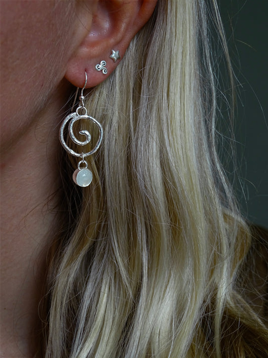 organic spiral earrings