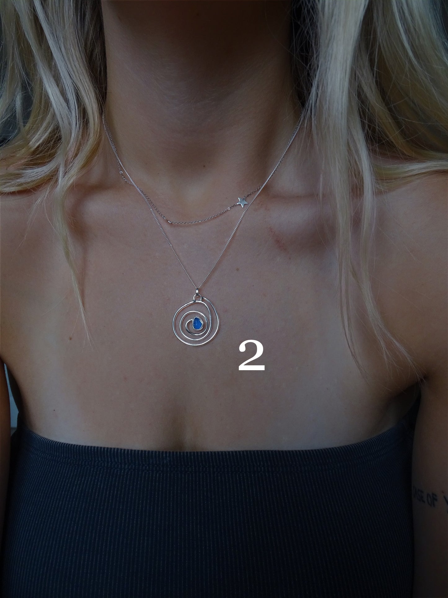 blue seaglass necklaces