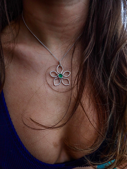 seaglass fleur pendants