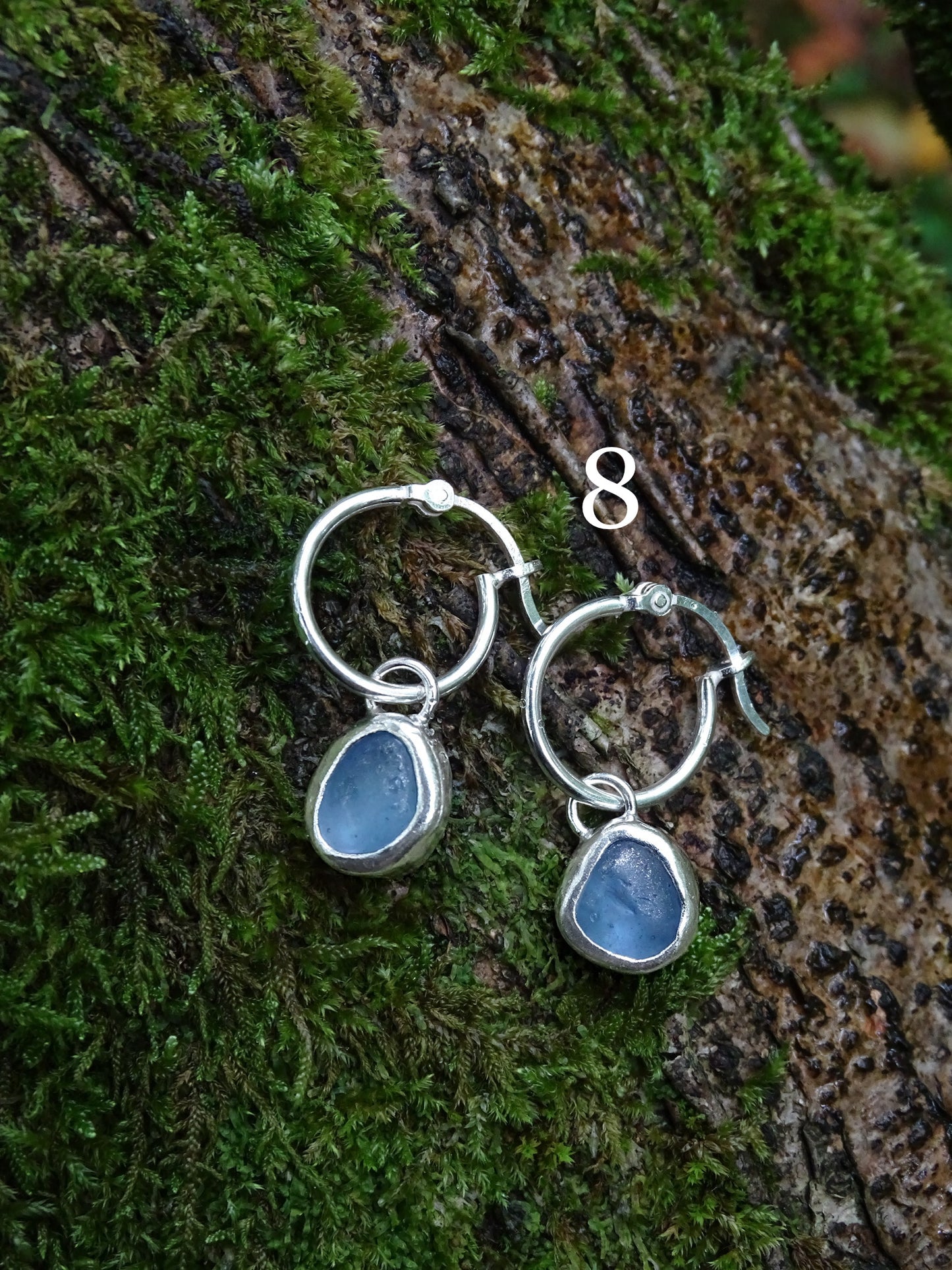 blue seaglass earrings