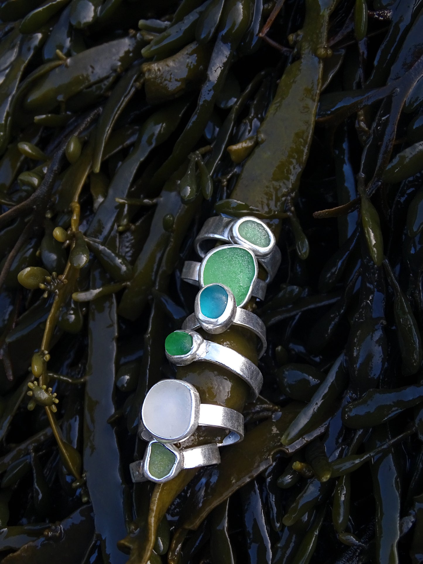 seaglass rings