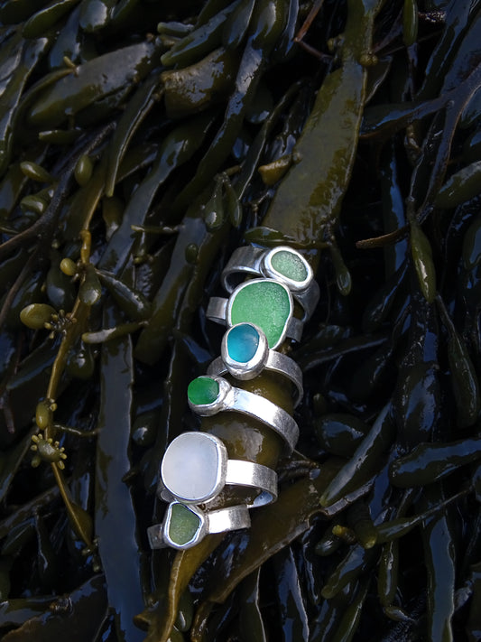 seaglass rings