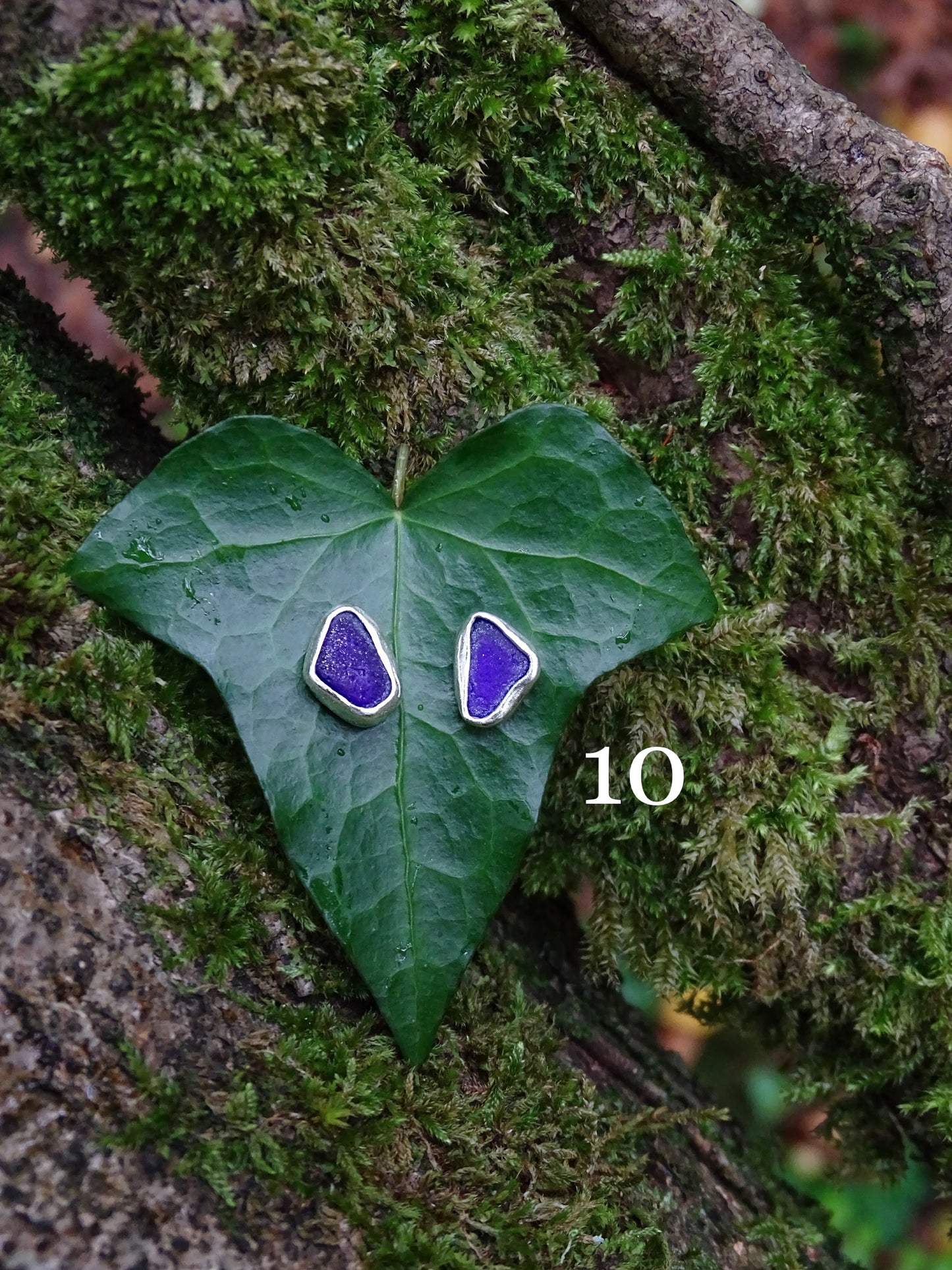 blue seaglass earrings