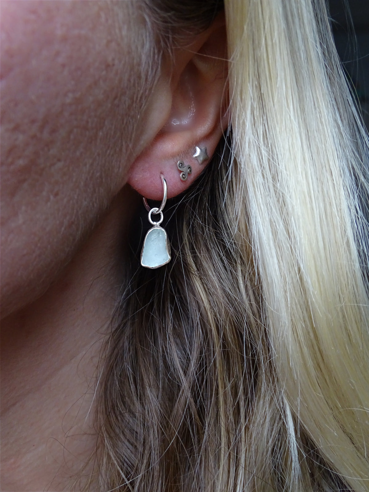 simple seaglass hoops
