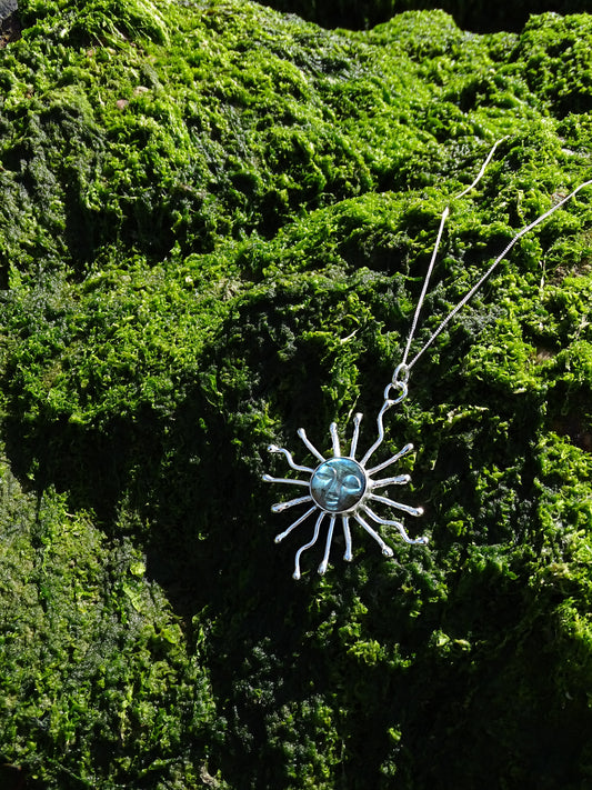 labradorite sun pendant