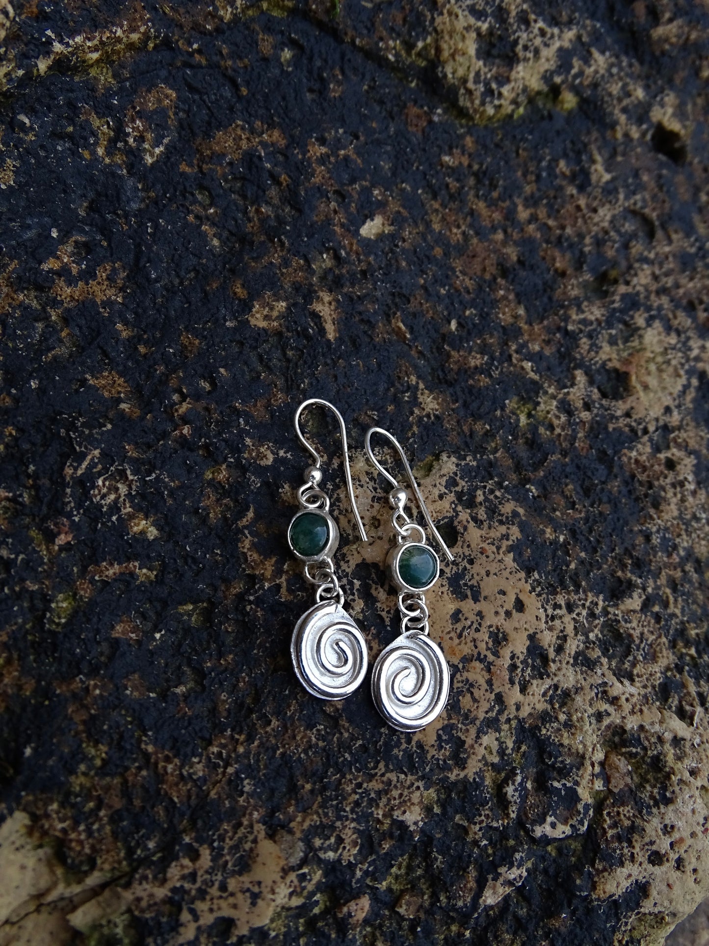 spiral drop earrings