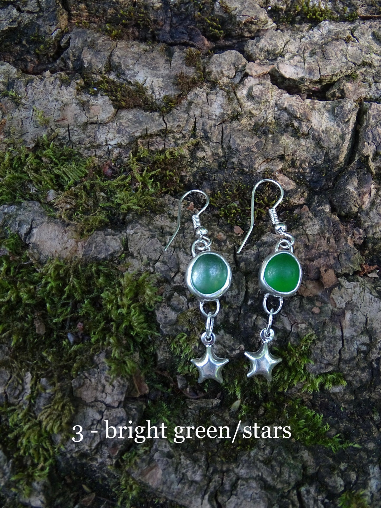 charm earrings • seaglass