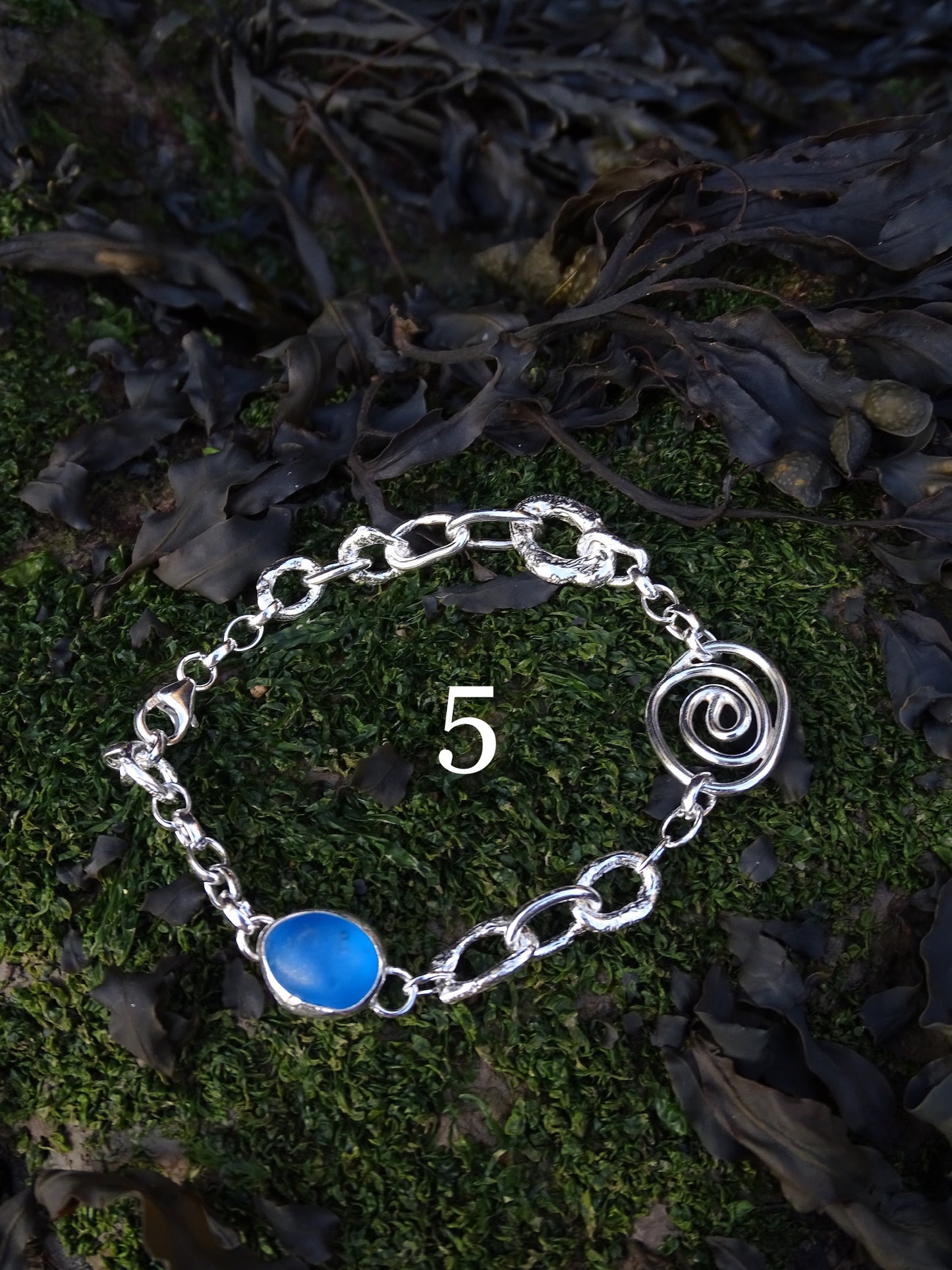 blue seaglass bracelets